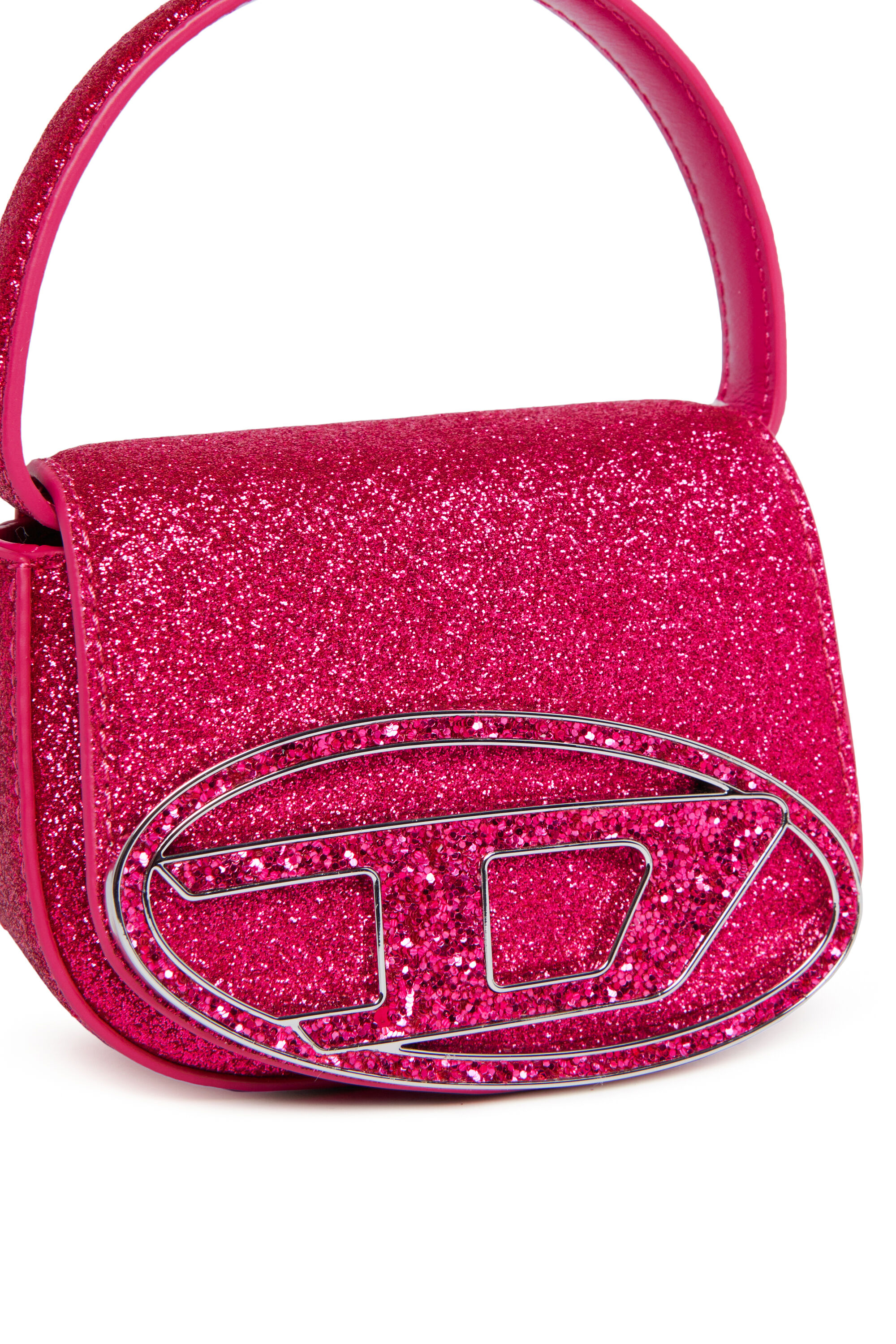 Diesel - 1DR XS, Donna Iconica mini bag in tessuto glitter in Rosa - Image 4
