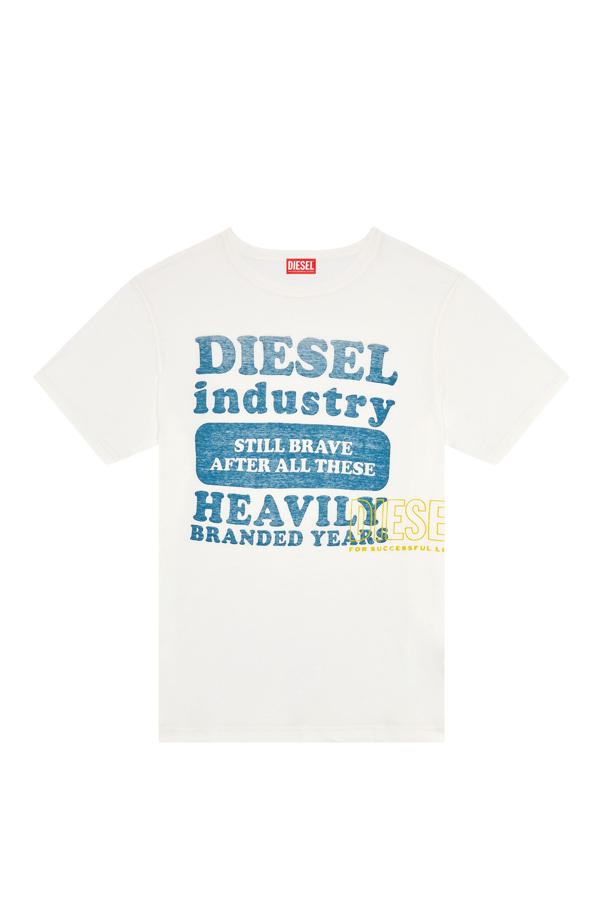 Diesel - T-JUST-N9, Man T-shirt with inside-out logo print in White - Image 2