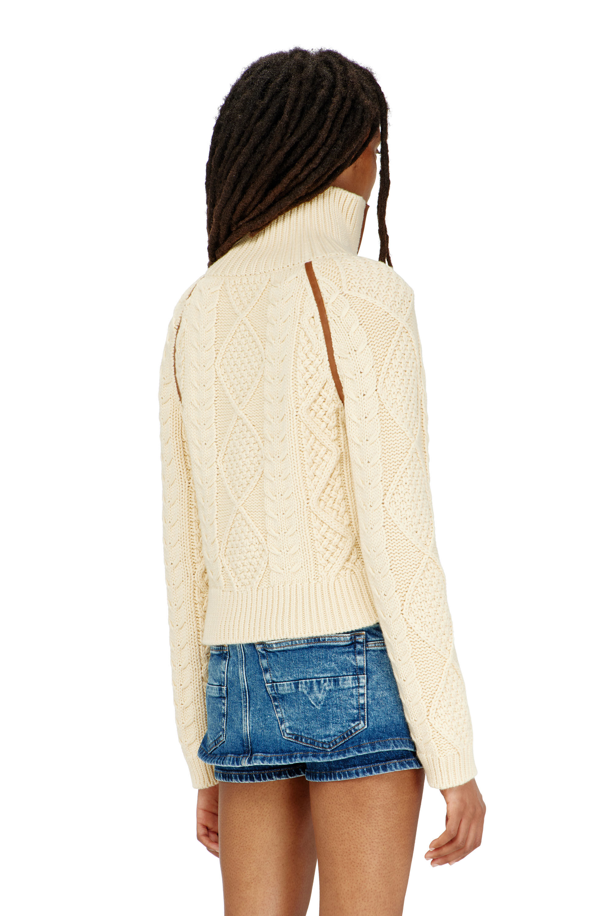 Diesel - M-INTELLE, Cardigan a trecce con bande a contrasto Donna in ToBeDefined - 4