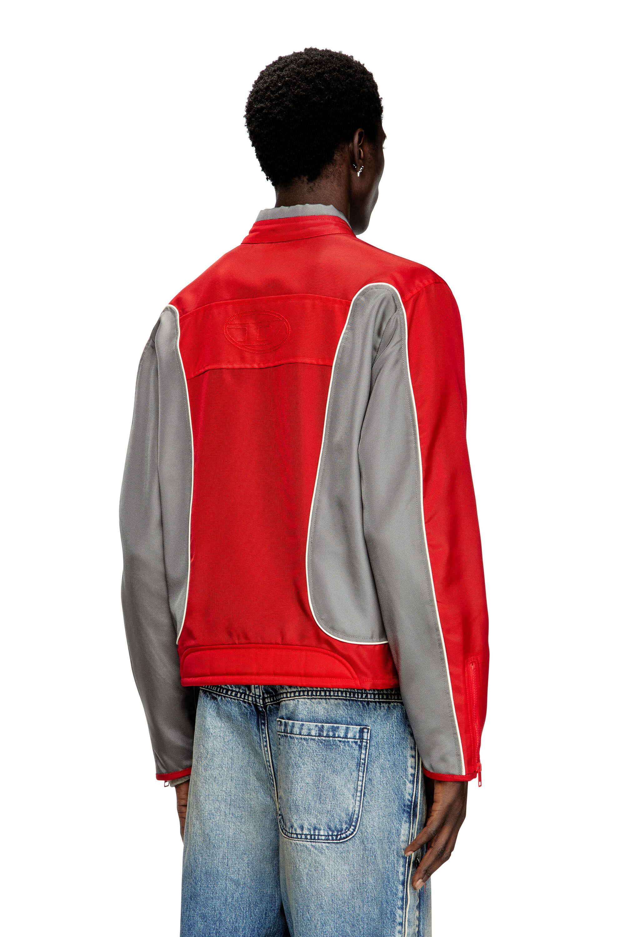 Diesel - J-BLINK-A, Giacca biker color block con piping Uomo in Multicolor - 4
