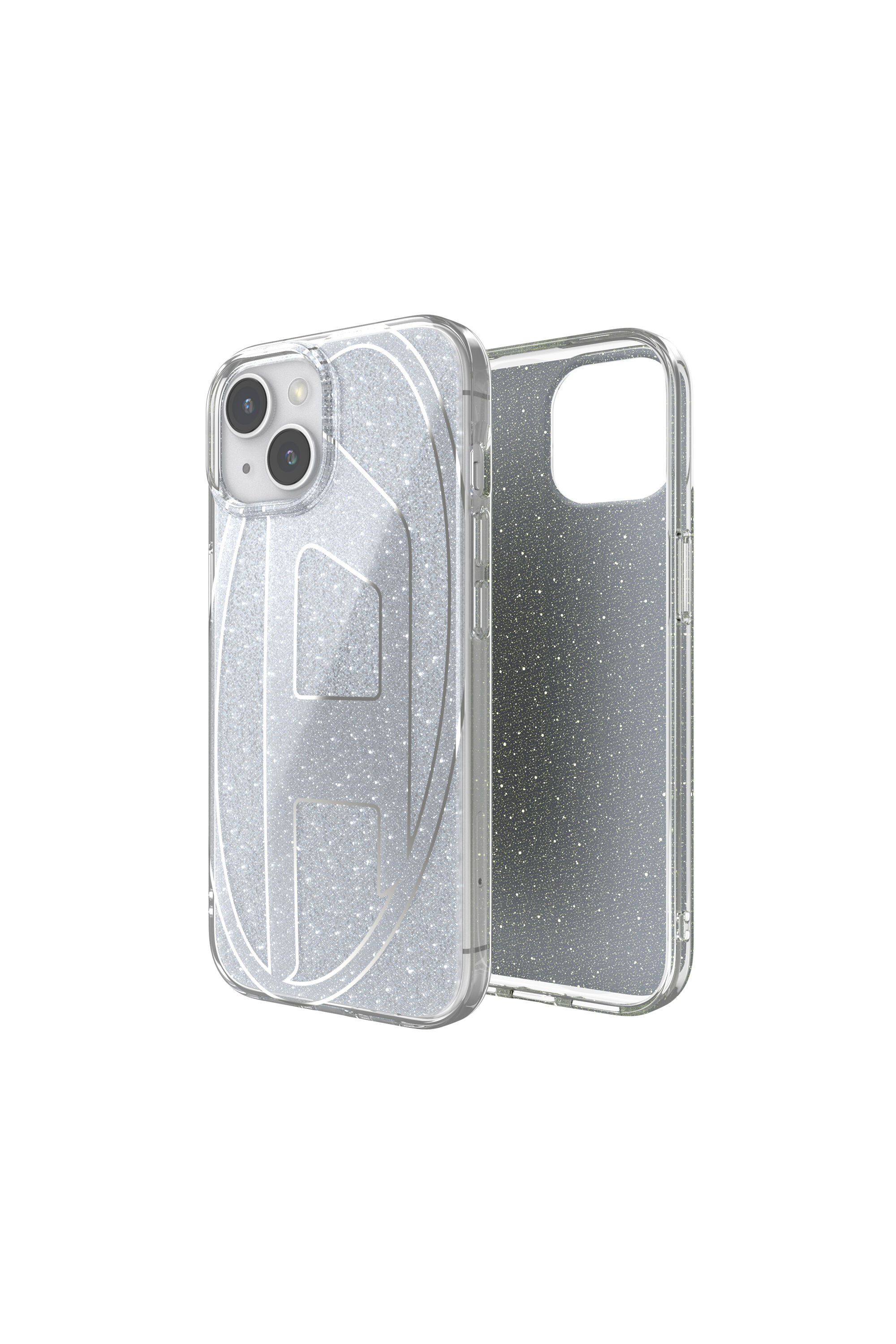 Diesel - 60031 AOP CASE, Cover glitterata per iP 15 Unisex in Argento - 1
