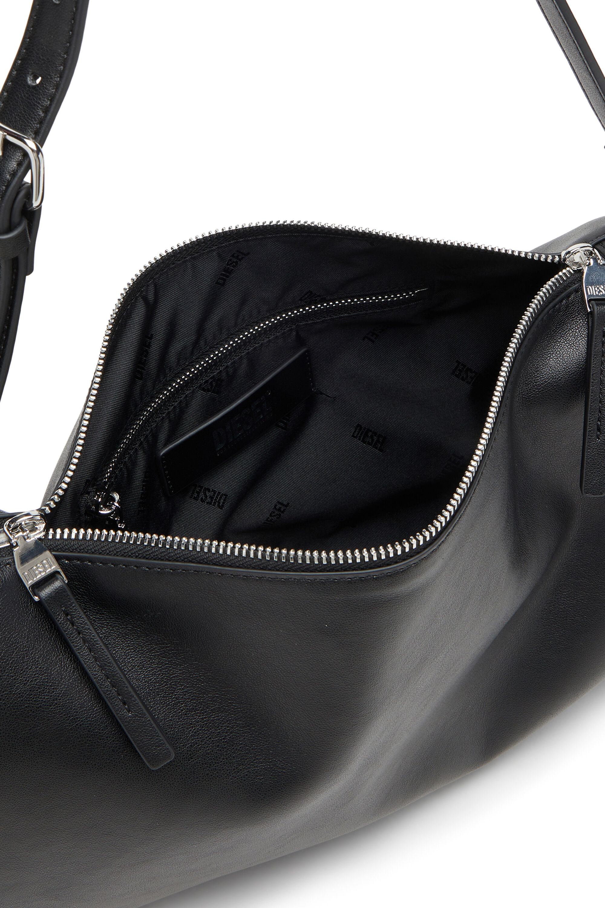 Diesel - LOAD-D SHOULDER BAG X, Load-D-Borsa a spalla con loghi rigidi laterali Unisex in Nero - 3