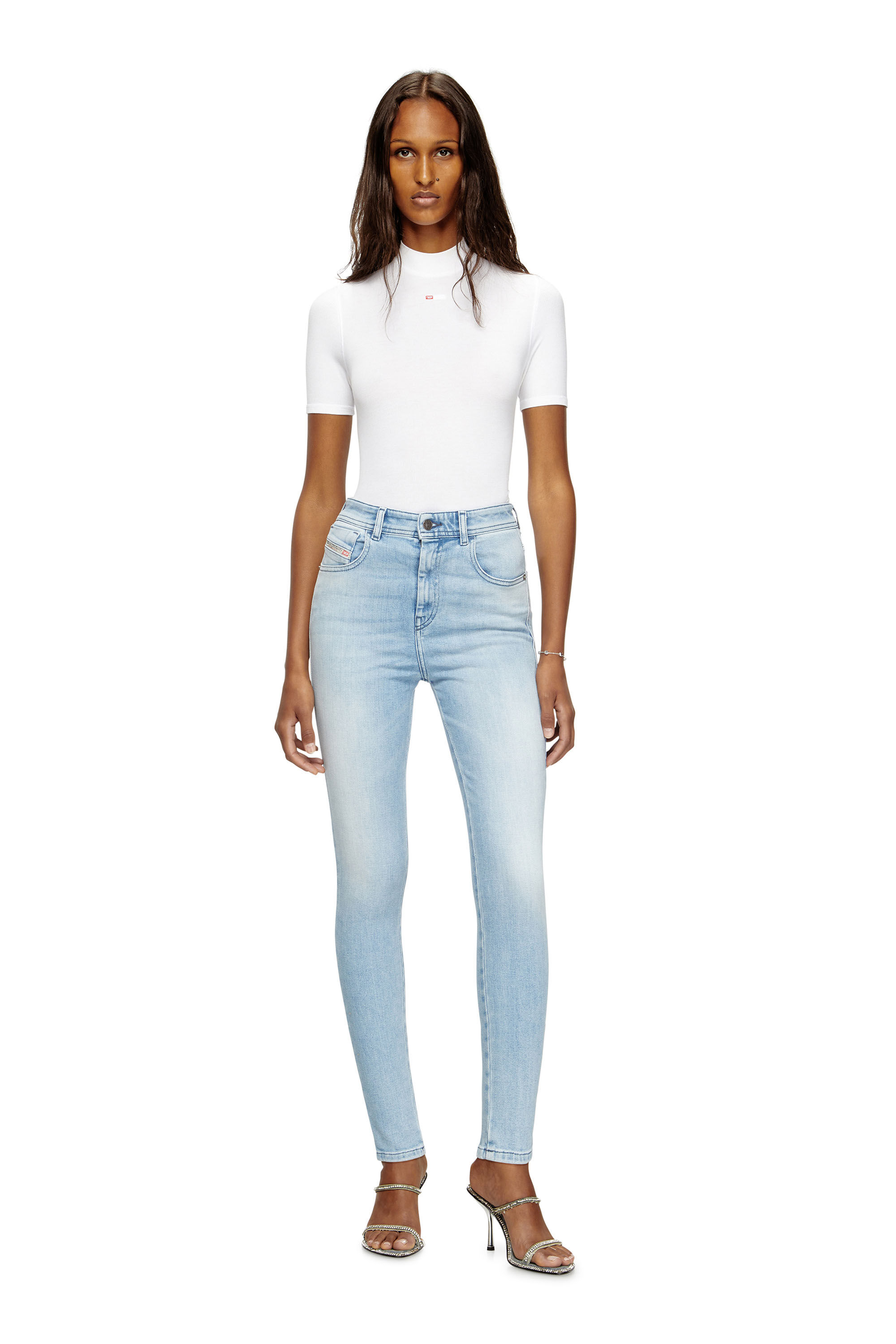 Diesel - Skinny Jeans 1984 Slandy-High 09M05 Donna, Blu Chiaro - Image 1