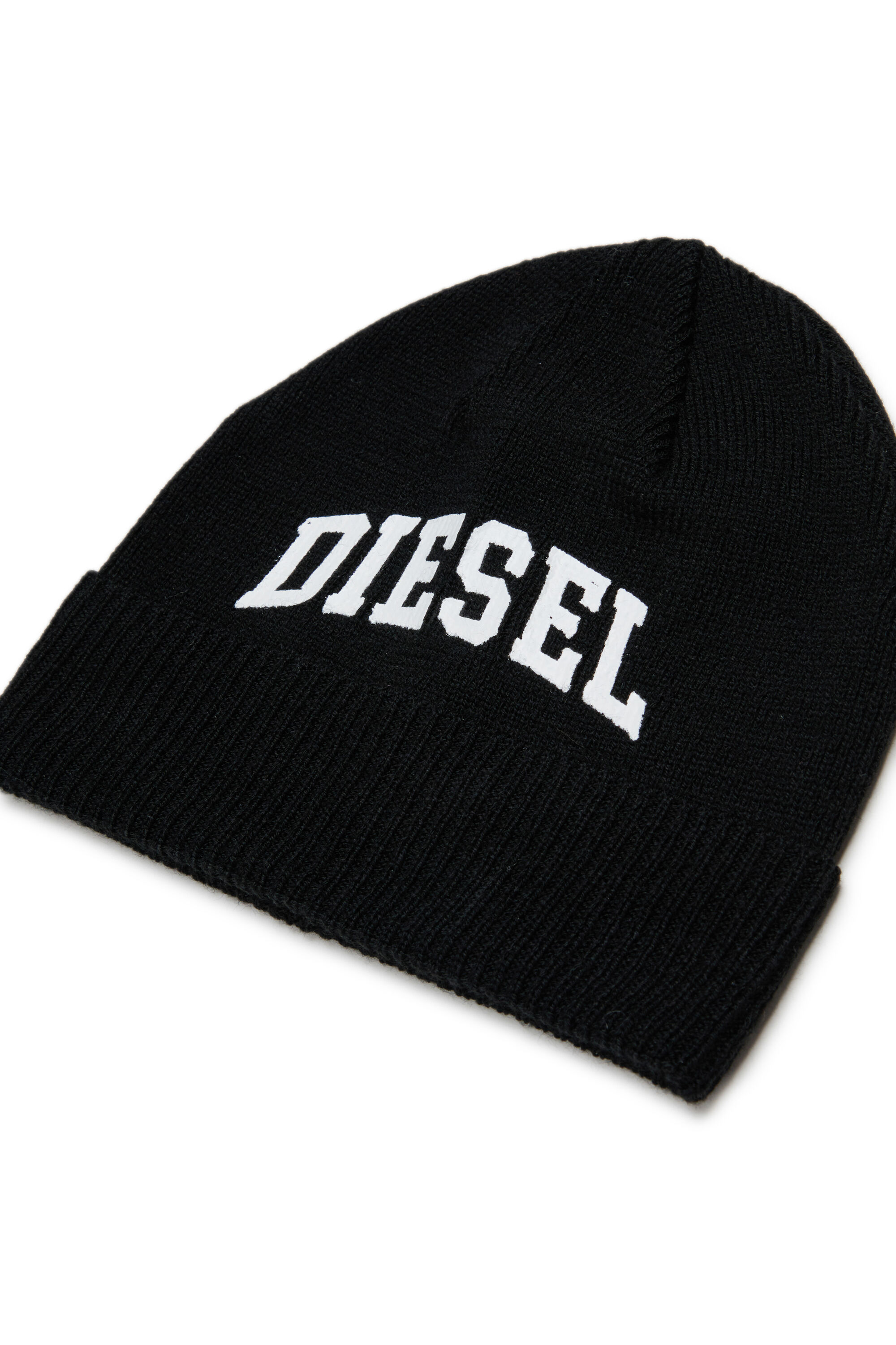 Diesel - FBAND, Berretto in misto lana con logo Unisex in Nero - 3