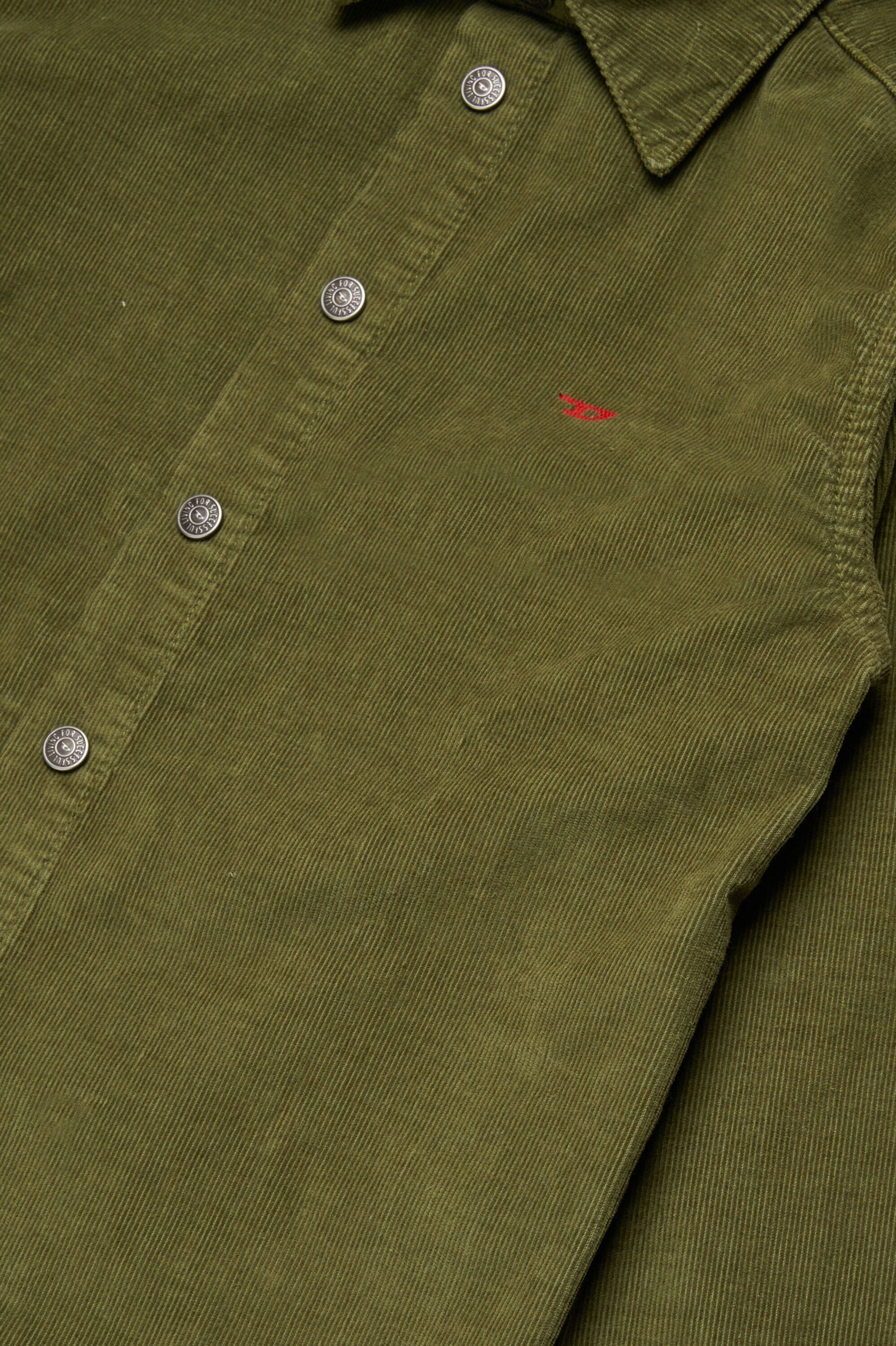 Diesel - CSIMPLY-OVER, Man Corduroy shirt with small D logo in Green - Image 4