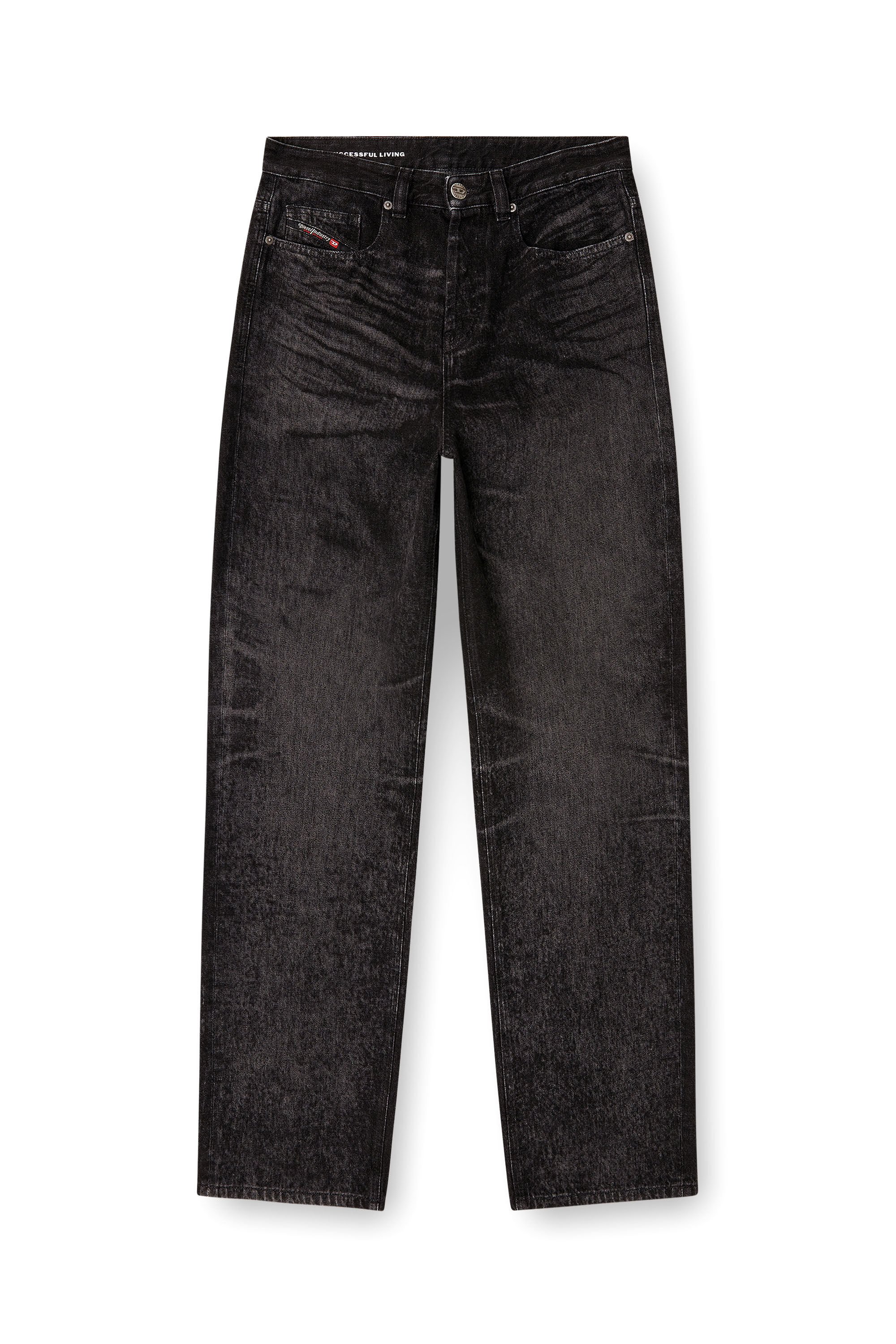 Diesel - Relaxed Jeans 2001 D-Macro 007DB Uomo, Nero/Grigio scuro - Image 2