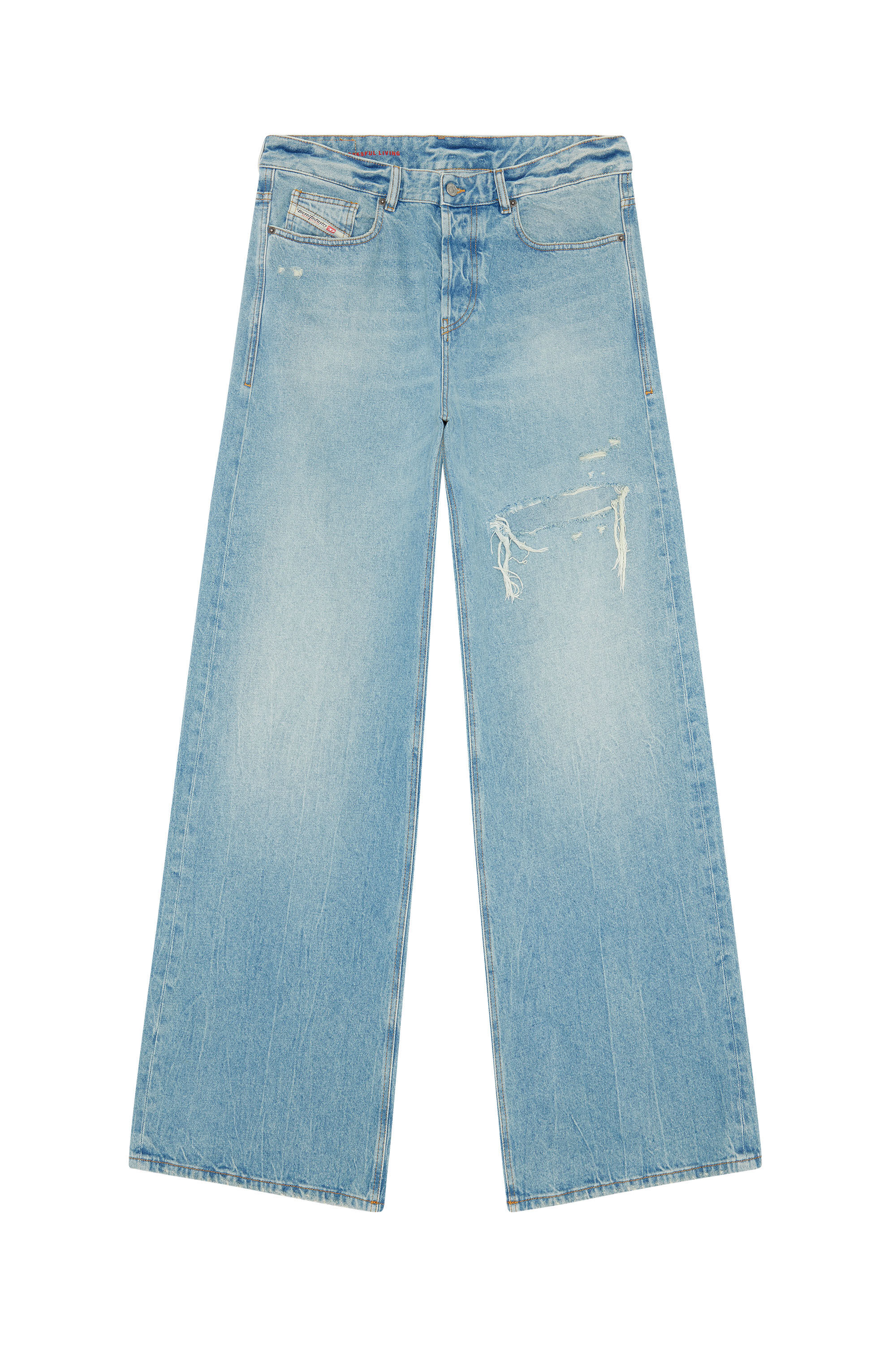 D Rise Uomo Jeans larghi e dritti oversize blu chiaro Diesel