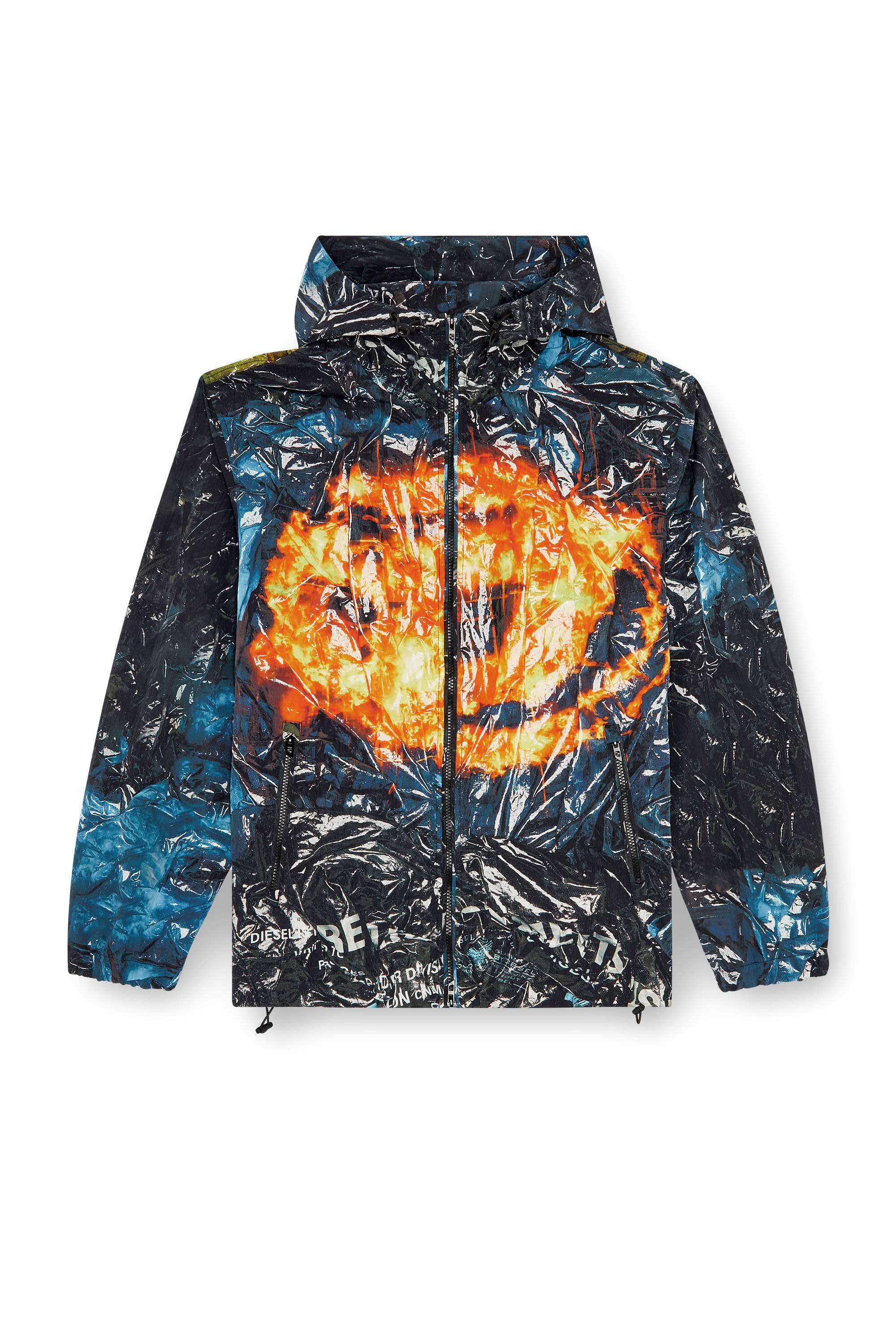 Diesel - J-WARRETT-POSTER, Giacca a vento con cappuccio e stampa poster Uomo in Multicolor - 2