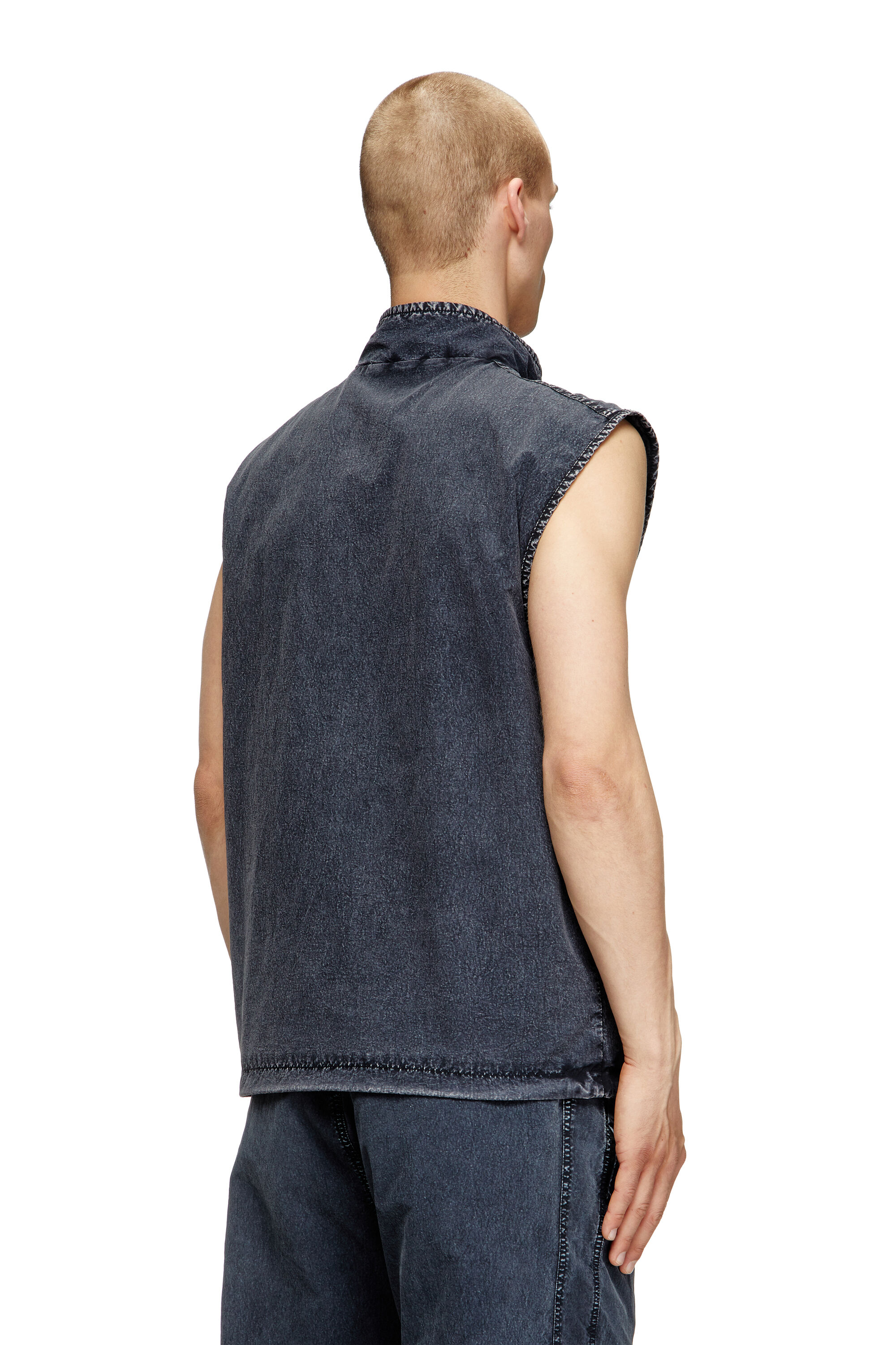 Diesel - J-ERB, Gilet in nylon Taslan riciclato Uomo in Blu - 4