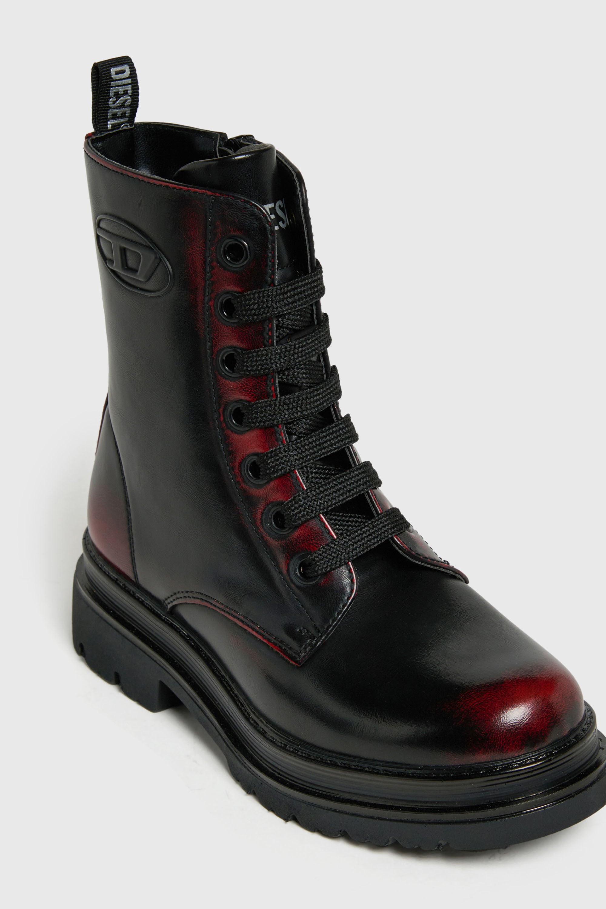 Diesel - D-ANFISTR-ABR, D-Anfistr - Stivali combat effetto bicolore Unisex in Nero - 4