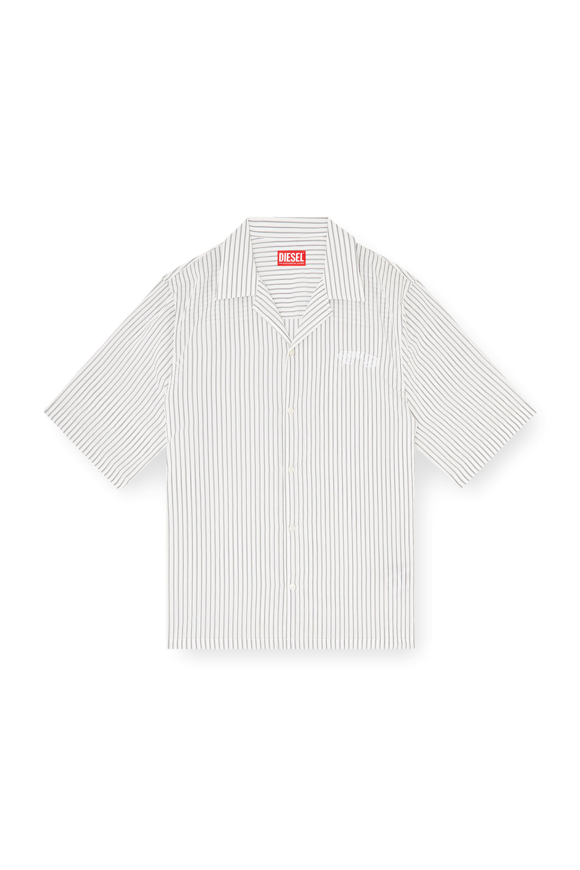 Diesel - S-MAC-EFBV, Camicia a manica corta in modal a righe sottili Uomo in Multicolor - 2