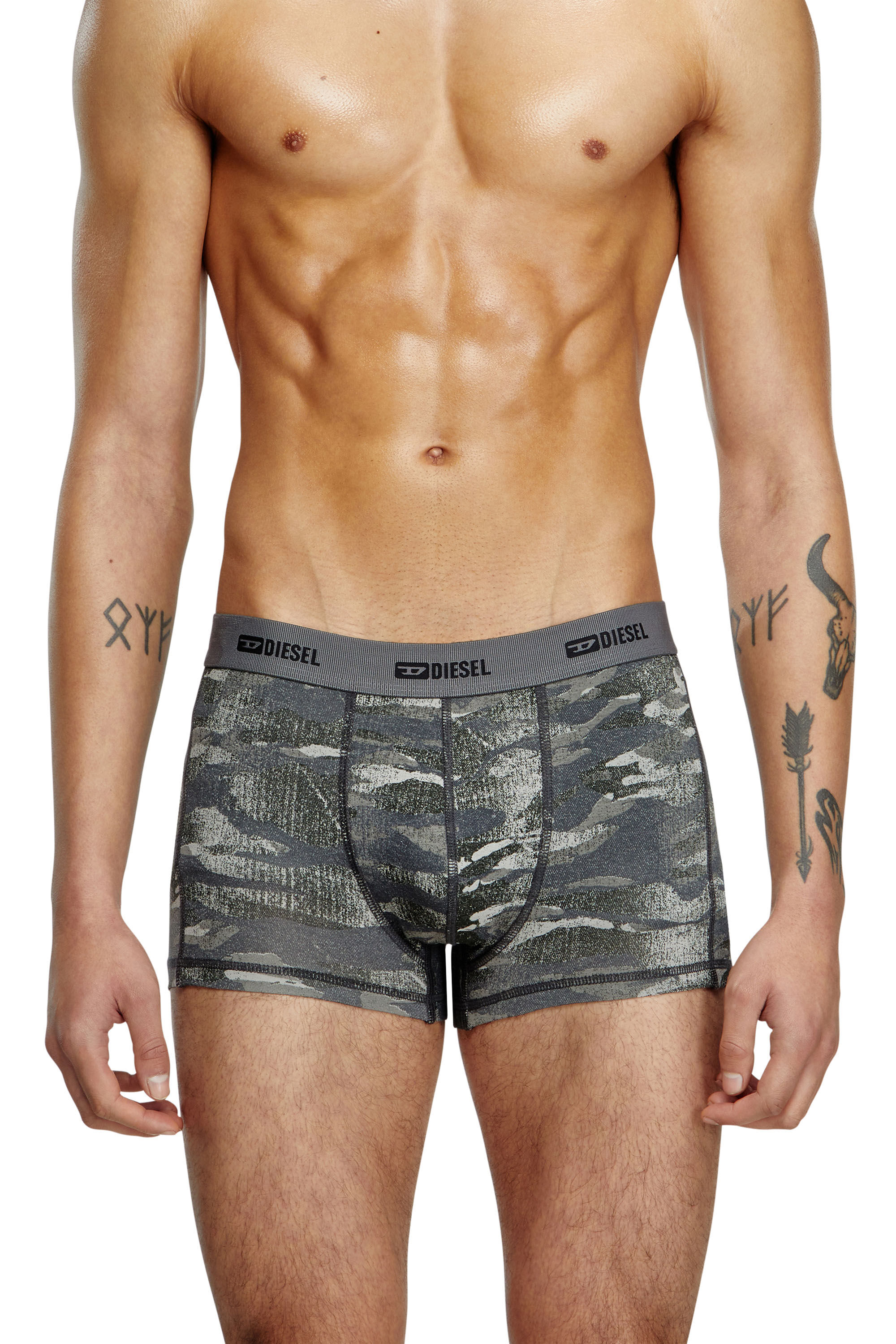 Diesel - DAMIEN-UTLT-3PACK, Set di tre boxer a tinta unita e camouflage Uomo in Multicolor - 3