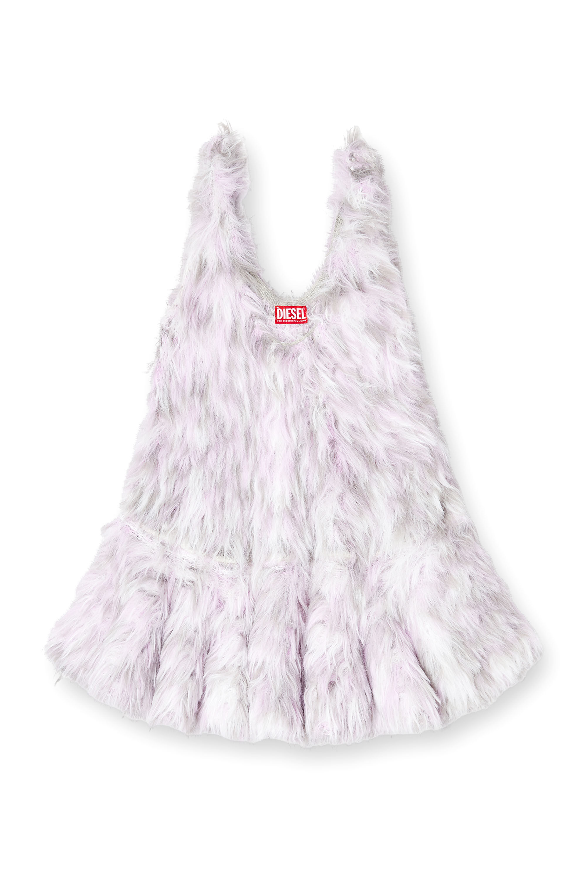 Diesel - M-ASTRID, Mini dress in jacquard fluffy Donna in Bianco - 2