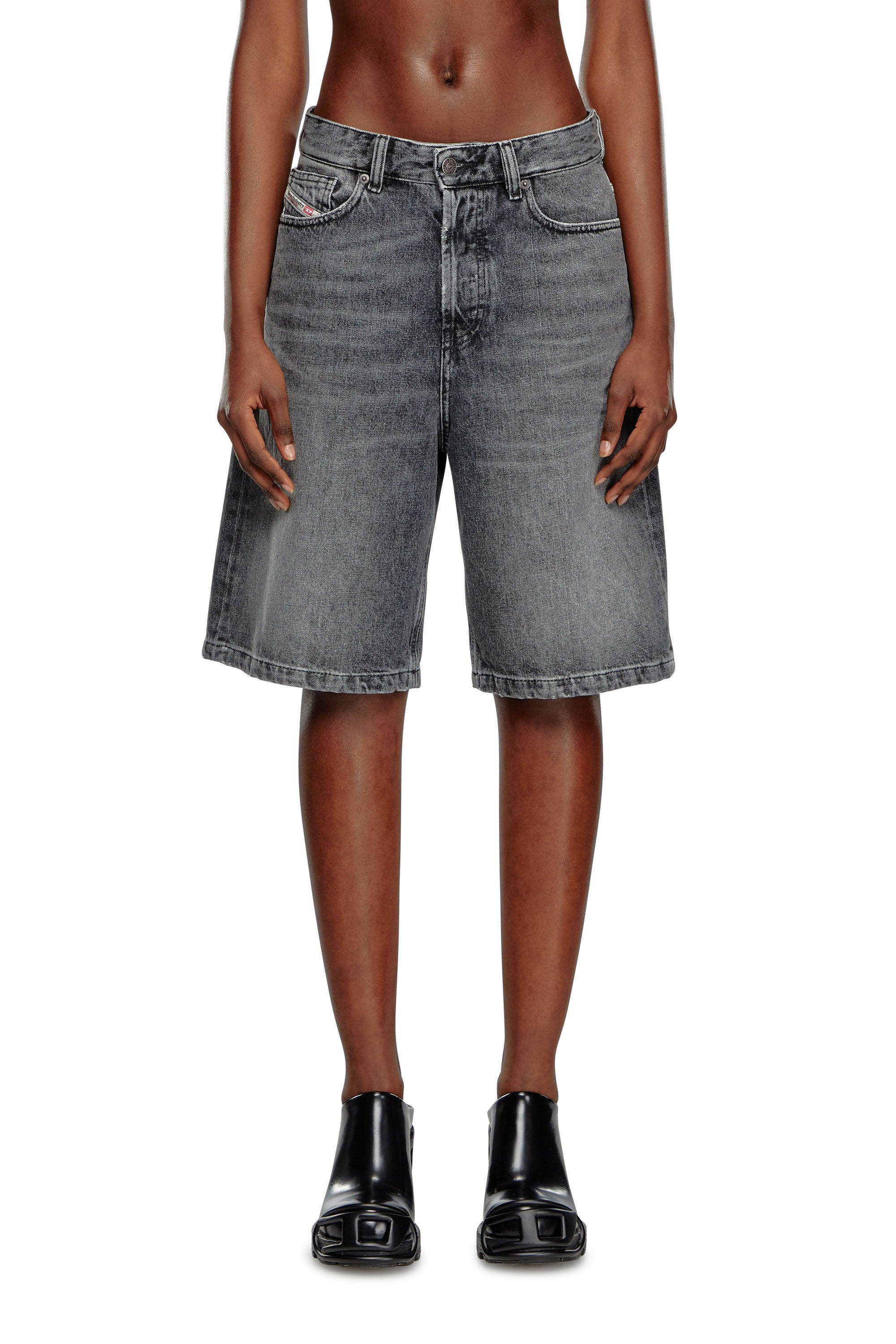 Pantaloncini neri di jeans clearance
