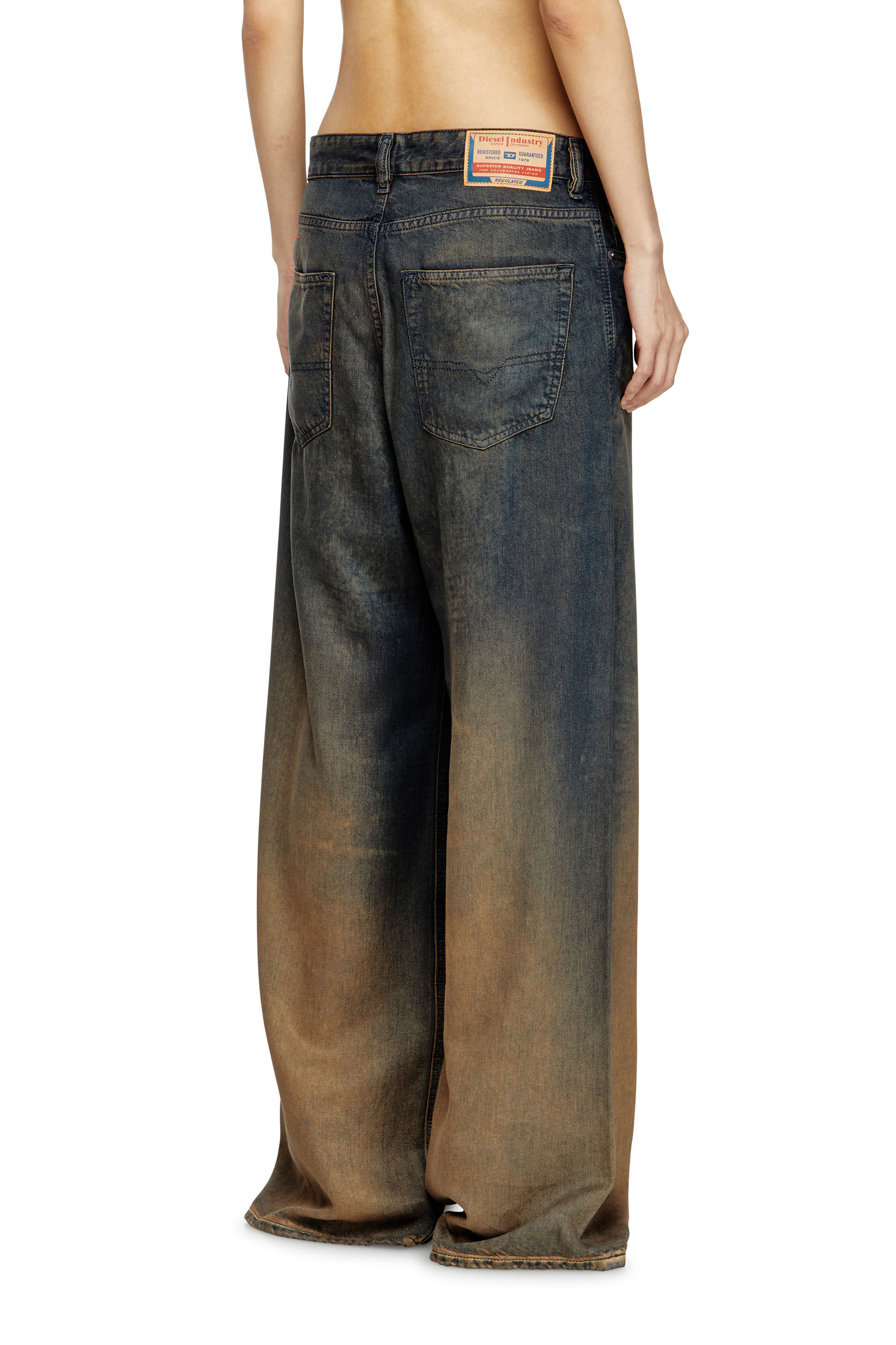 Diesel - Relaxed Jeans 1996 D-Sire 068TF Donna, Blu/Marrone - Image 4