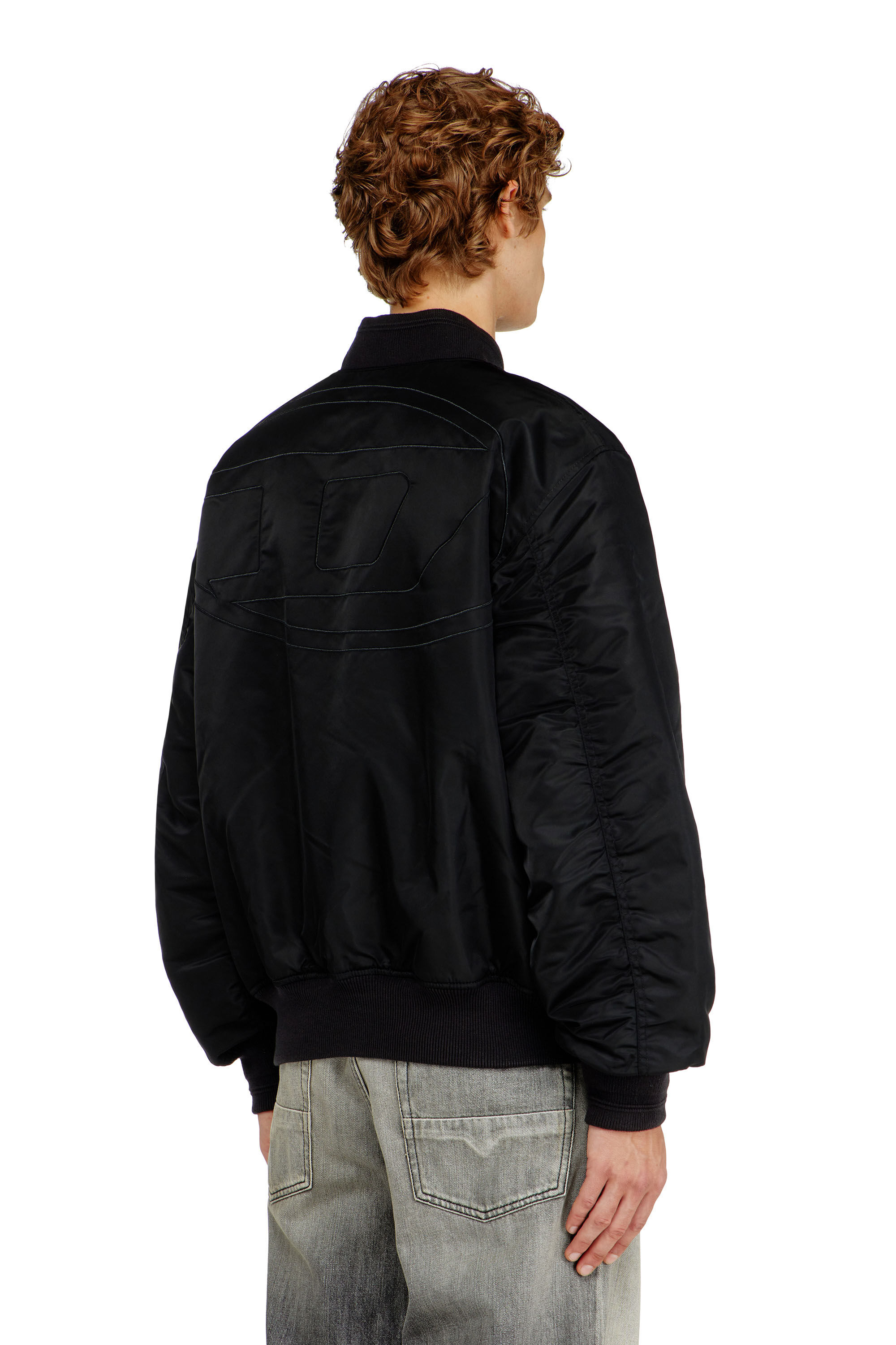 Diesel - W-TYPE-D1, Giacca bomber imbottita con ricamo Oval D Uomo in Nero - 4