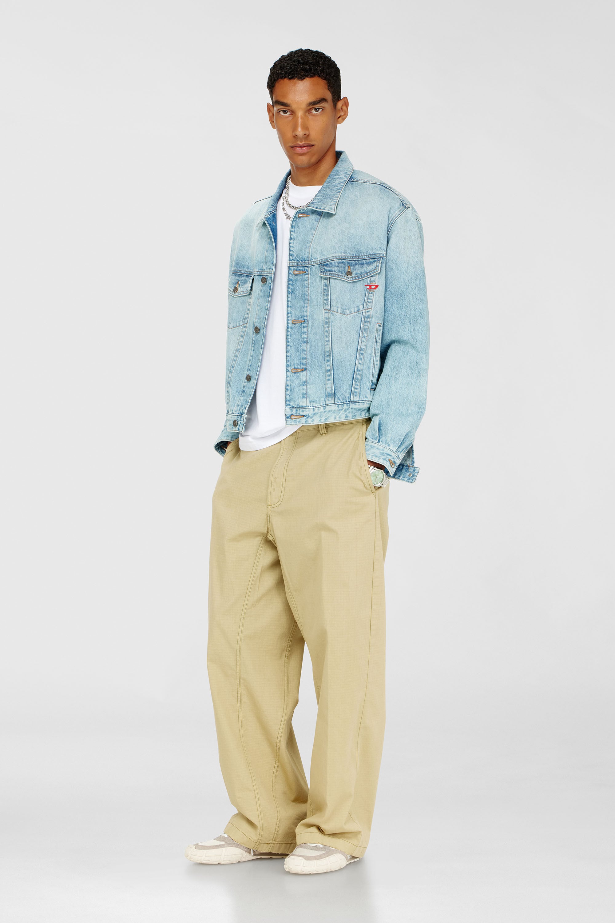 Diesel - T-BOXT-BISK, T-shirt in cotone con stampa Diesel Biscotto Uomo in Bianco - 1