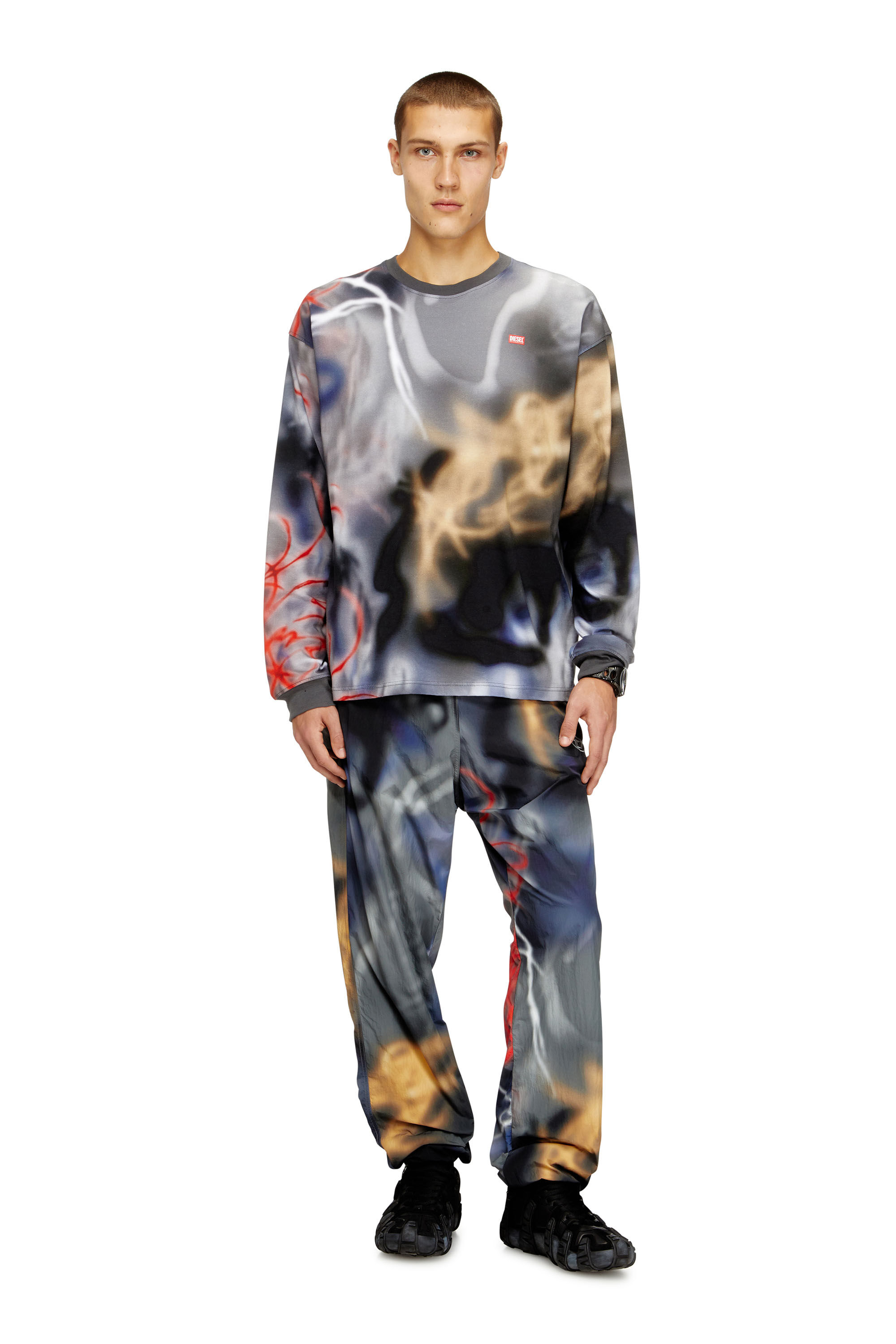 Diesel - P-ARELION, Pantaloni in nylon con stampa integrale Uomo in ToBeDefined - 1