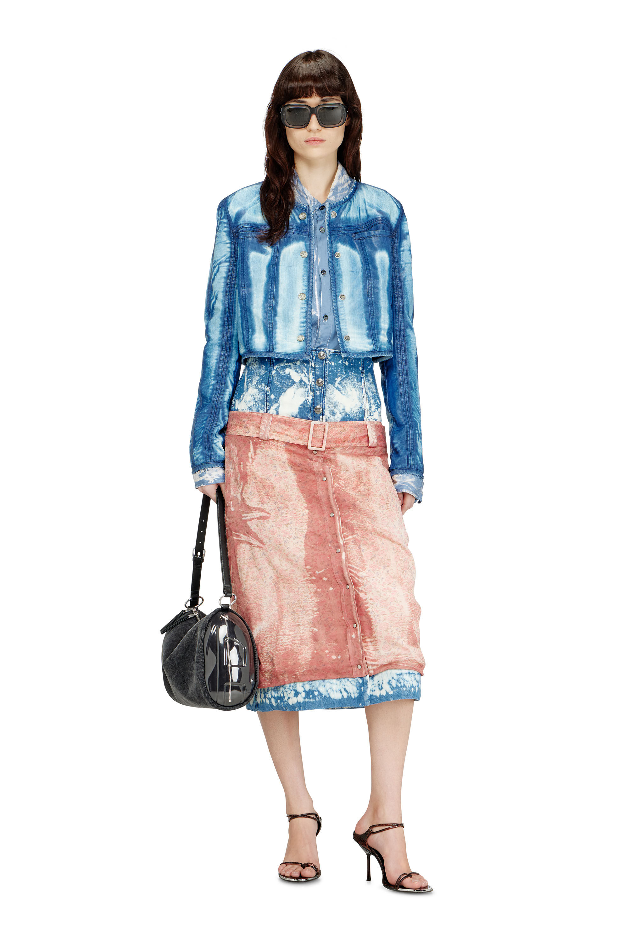 Diesel - DE-SYPHRA-FSI, Giacca cropped in denim lyocell effetto X-Ray Donna in Blu - 1