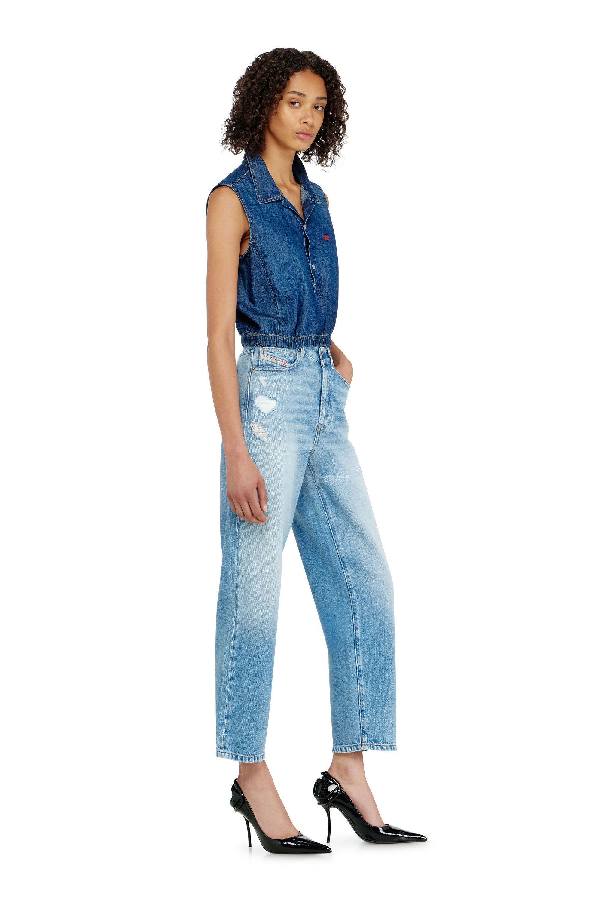 Diesel - Regular Jeans 1981 D-Went 09P49 Donna, Blu Chiaro - Image 2