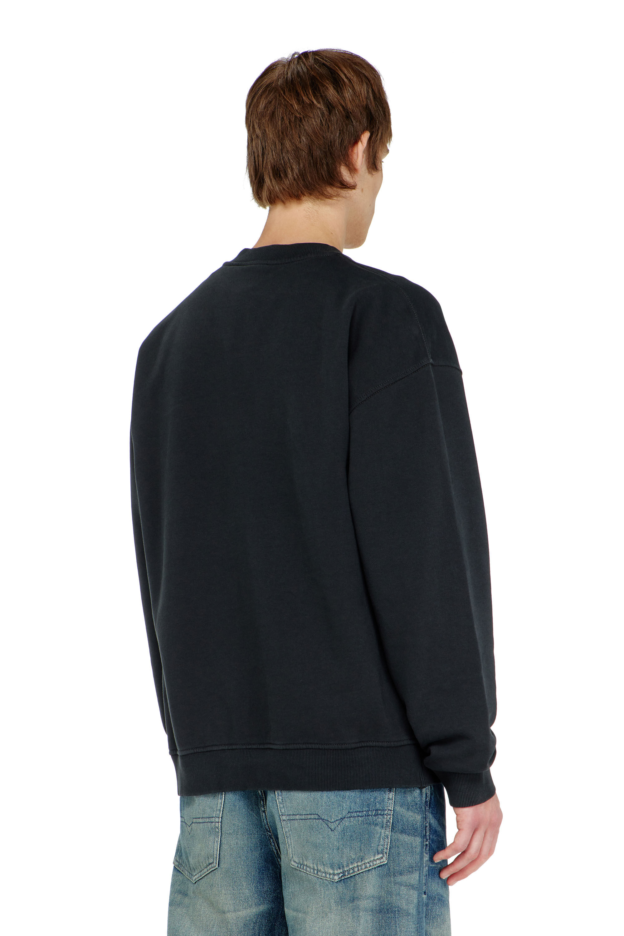 Diesel - S-BOXT-N5, Felpa in cotone con logo Oval D floccato Uomo in ToBeDefined - 4