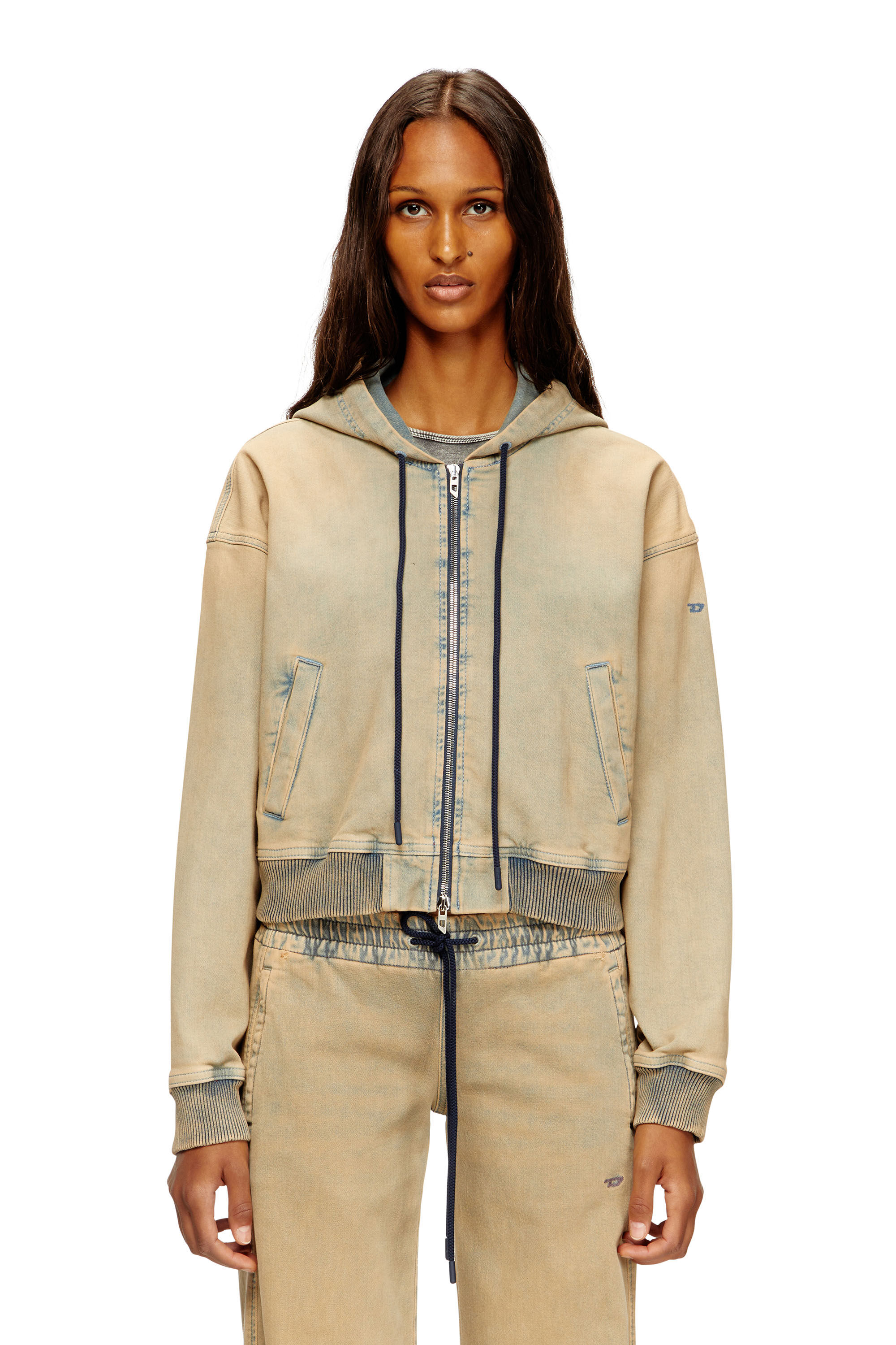 Diesel - DE-GIRI-CROP JOGG, Hoodie con zip in JoggJeans colorato Donna in Multicolor - 3