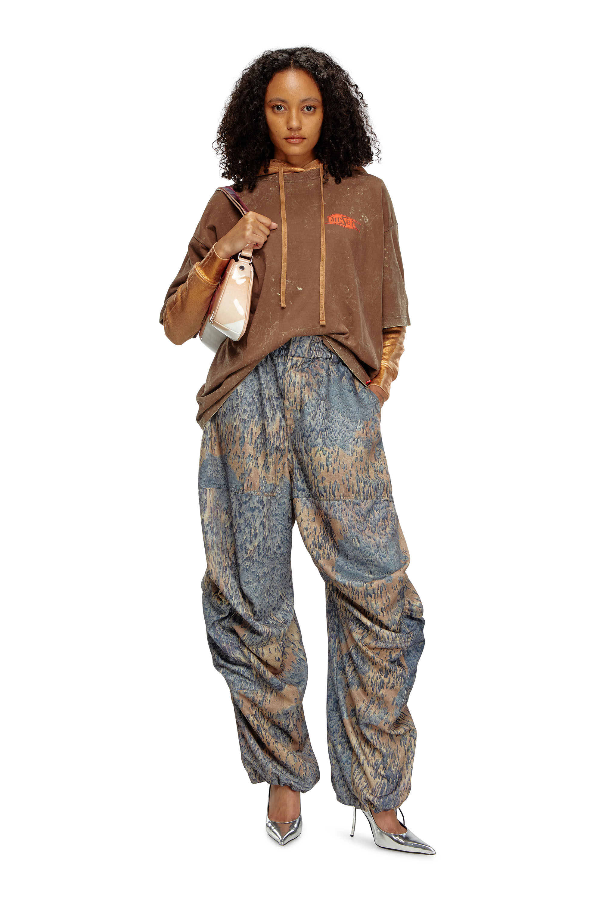 Pantaloni con tasche cargo oversize Donna Multicolor Diesel