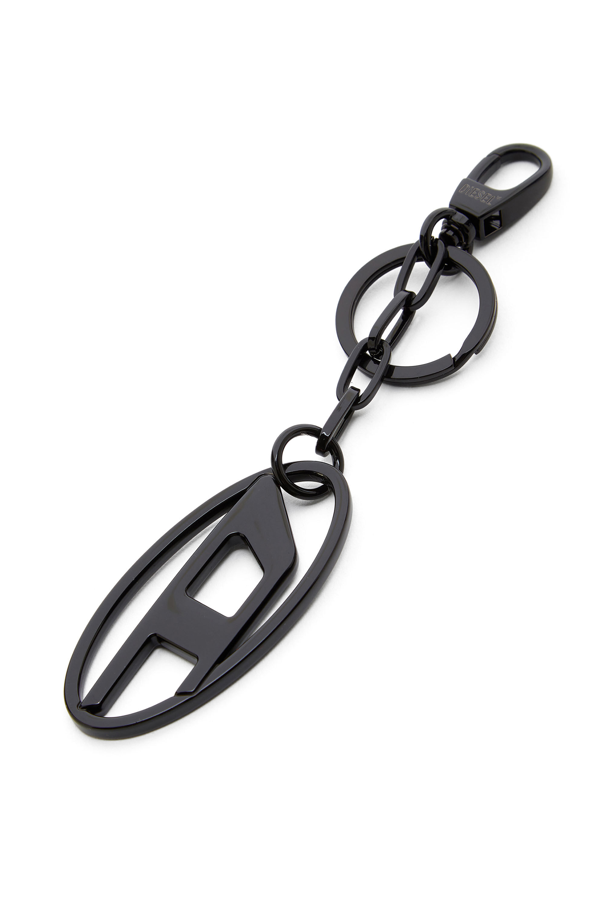 【DIESEL】Holy C Black Women's Metal keyring with logo plaque | Black | Diesel