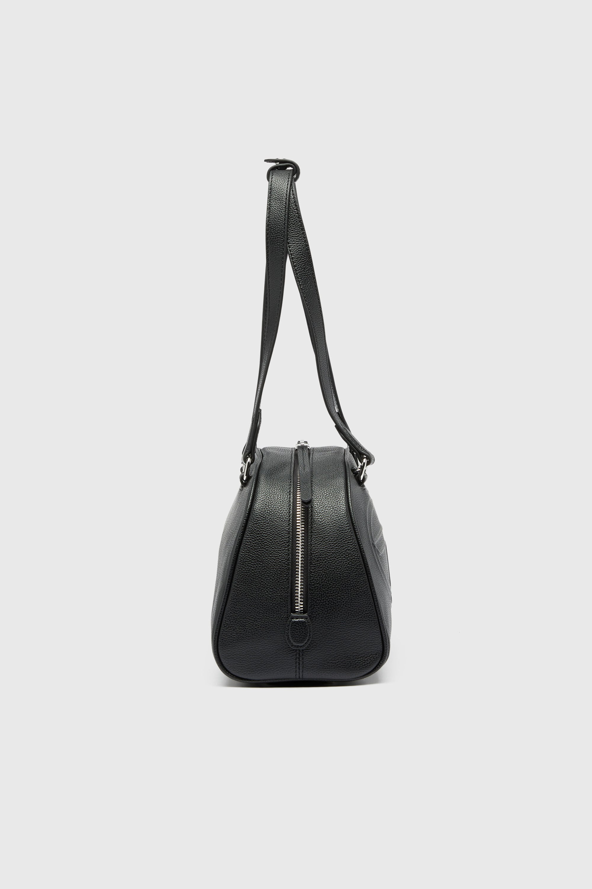 Diesel - 1DR DOME SHOULDER, 1DR Dome - Borsa Boston in pelle con logo embossato Unisex in Nero - 5