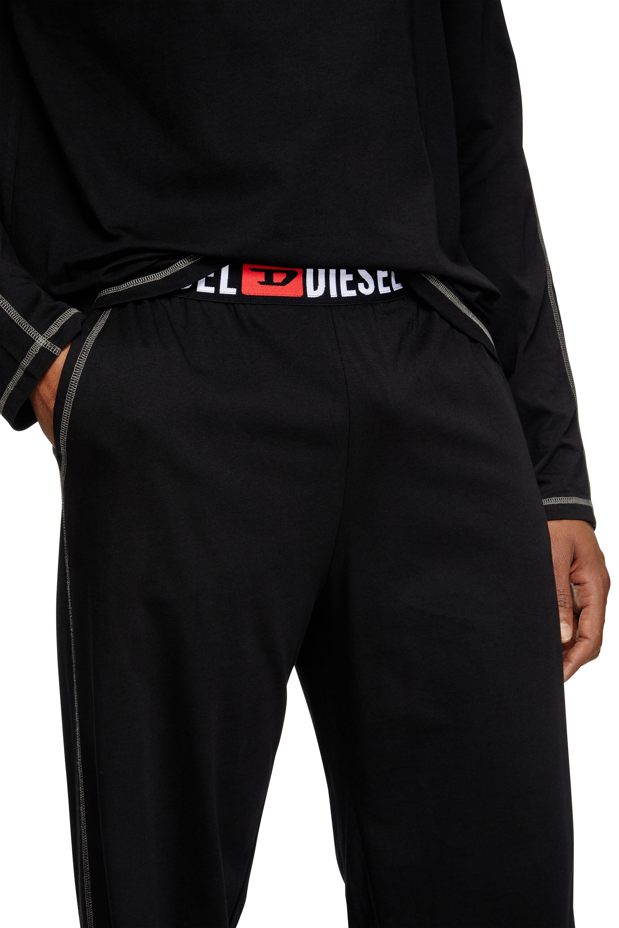 Diesel - SET-NOLAN-D-CORE, Pigiama in jersey di cotone Uomo in Nero - 4