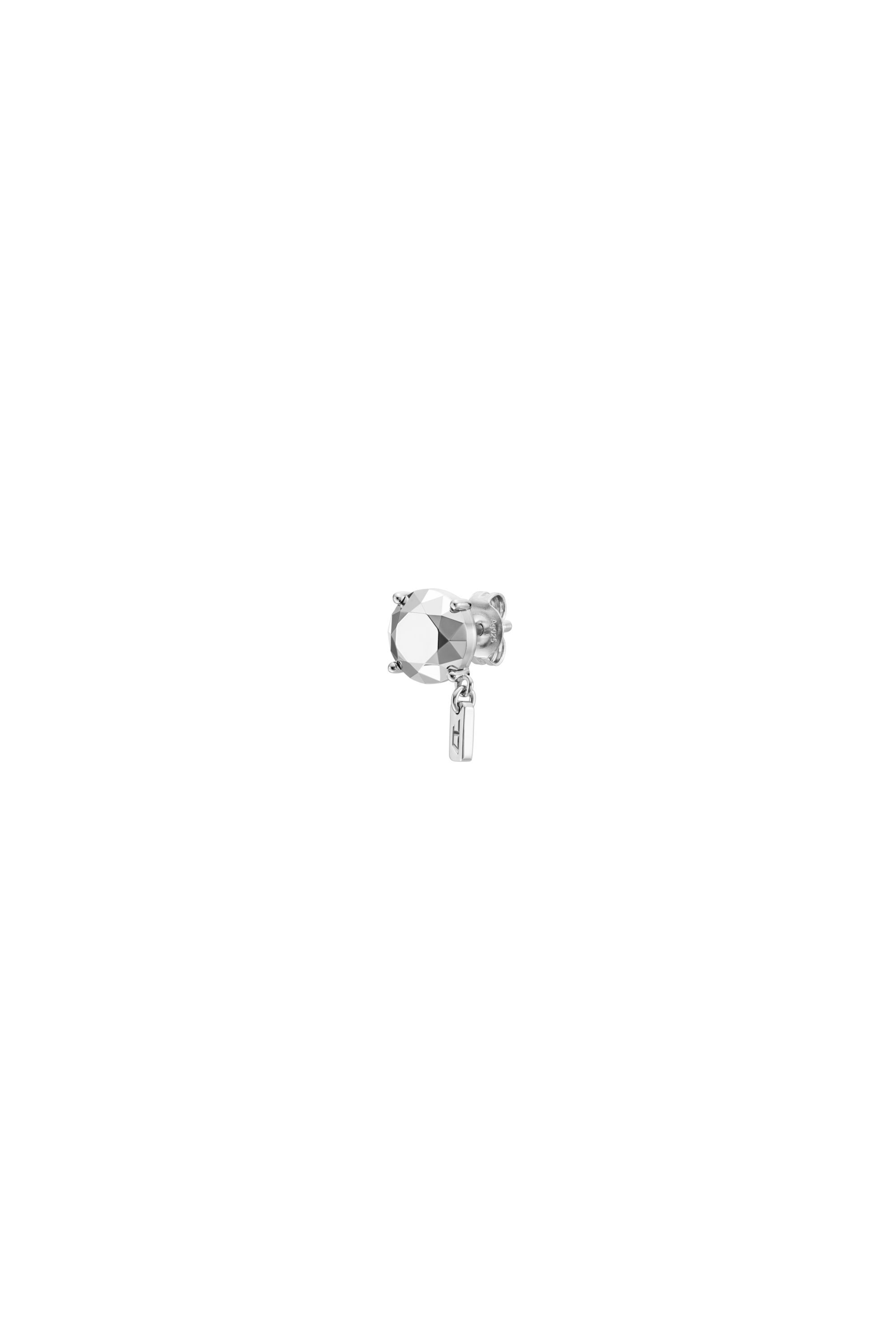 Diesel - DL1352040 STERLING SILVER JEWEL, Orecchino a lobo taglio diamante in argento sterling Unisex in Argento - 1