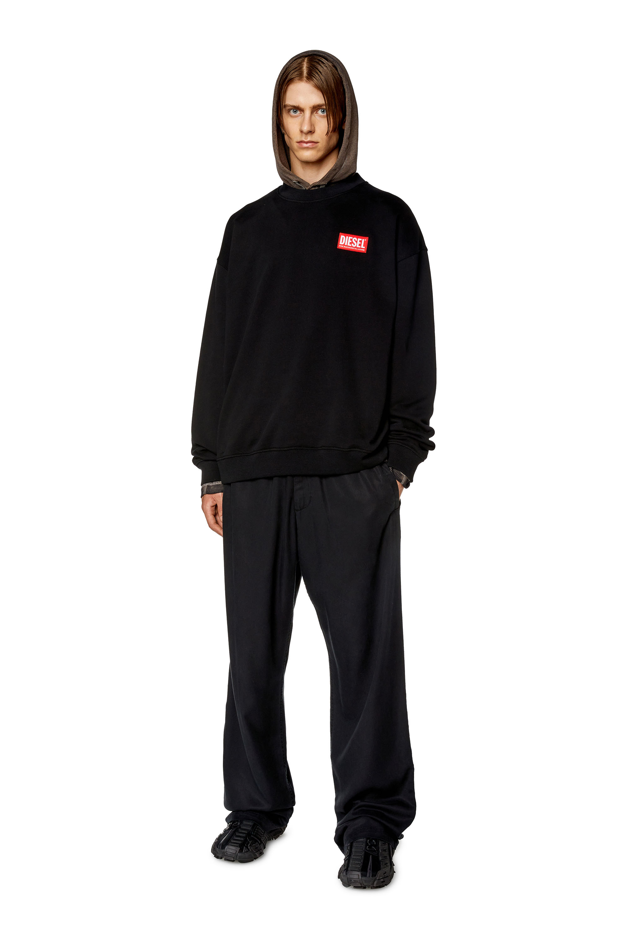 Felpa oversize con patch logo