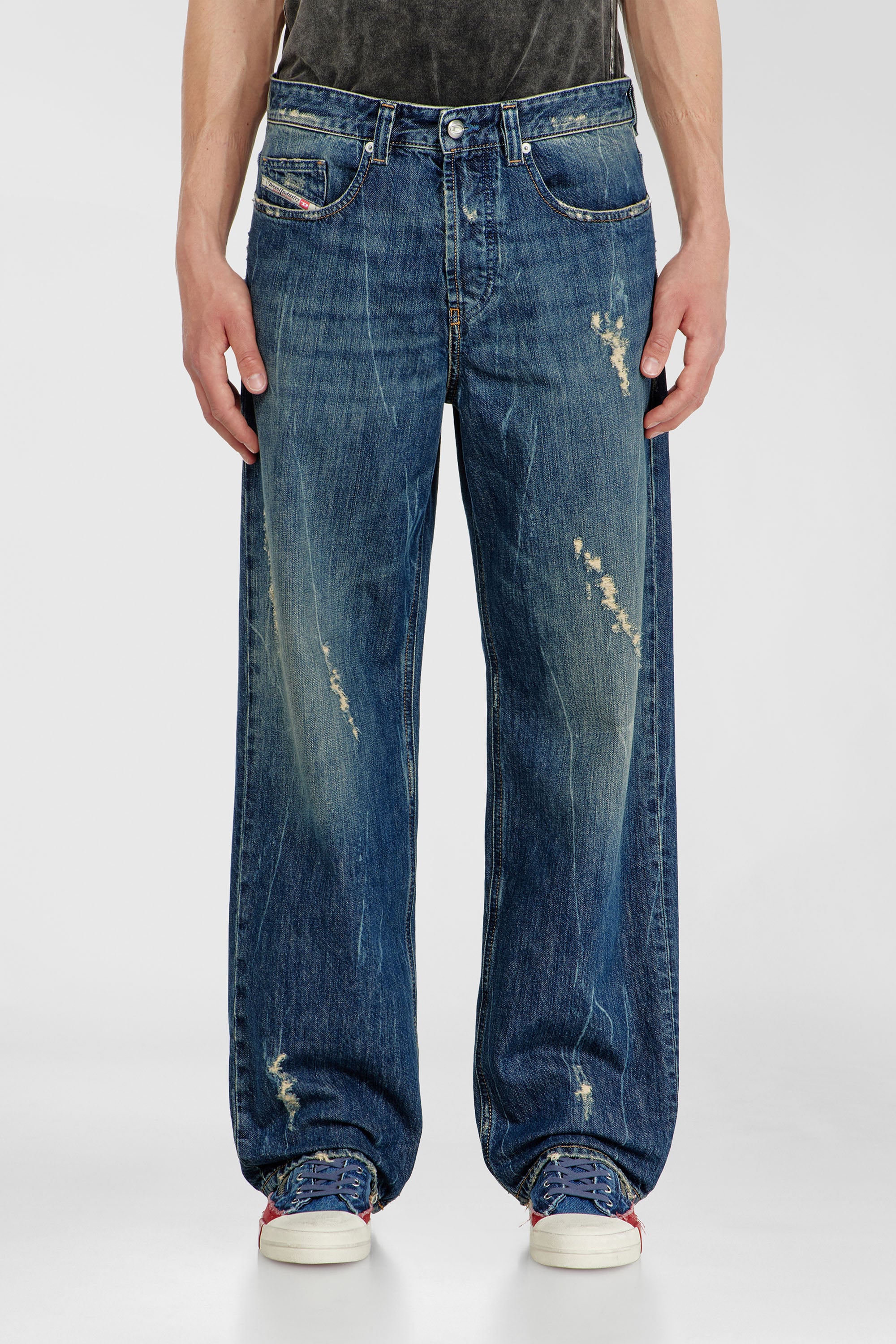 Diesel - Relaxed Jeans 2001 D-Macro 09Q28 Uomo, Blu medio - Image 1