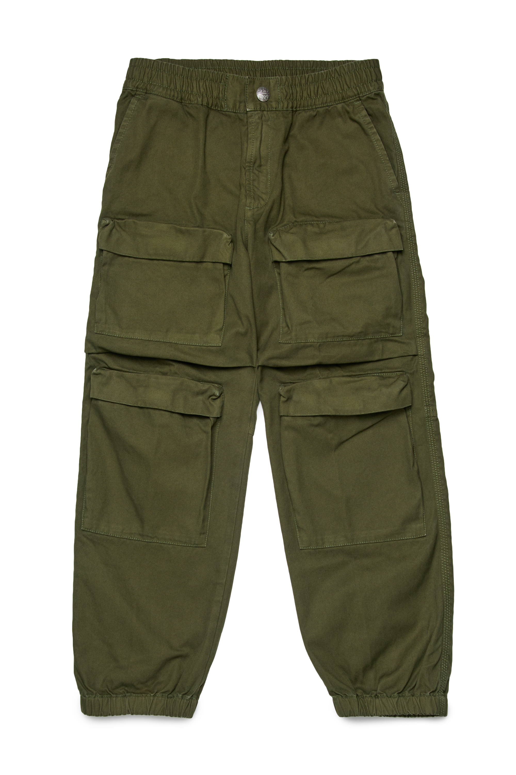 Diesel - PDANZEL, Pantaloni cargo in cotone con tasche multiple Unisex in Verde - 1