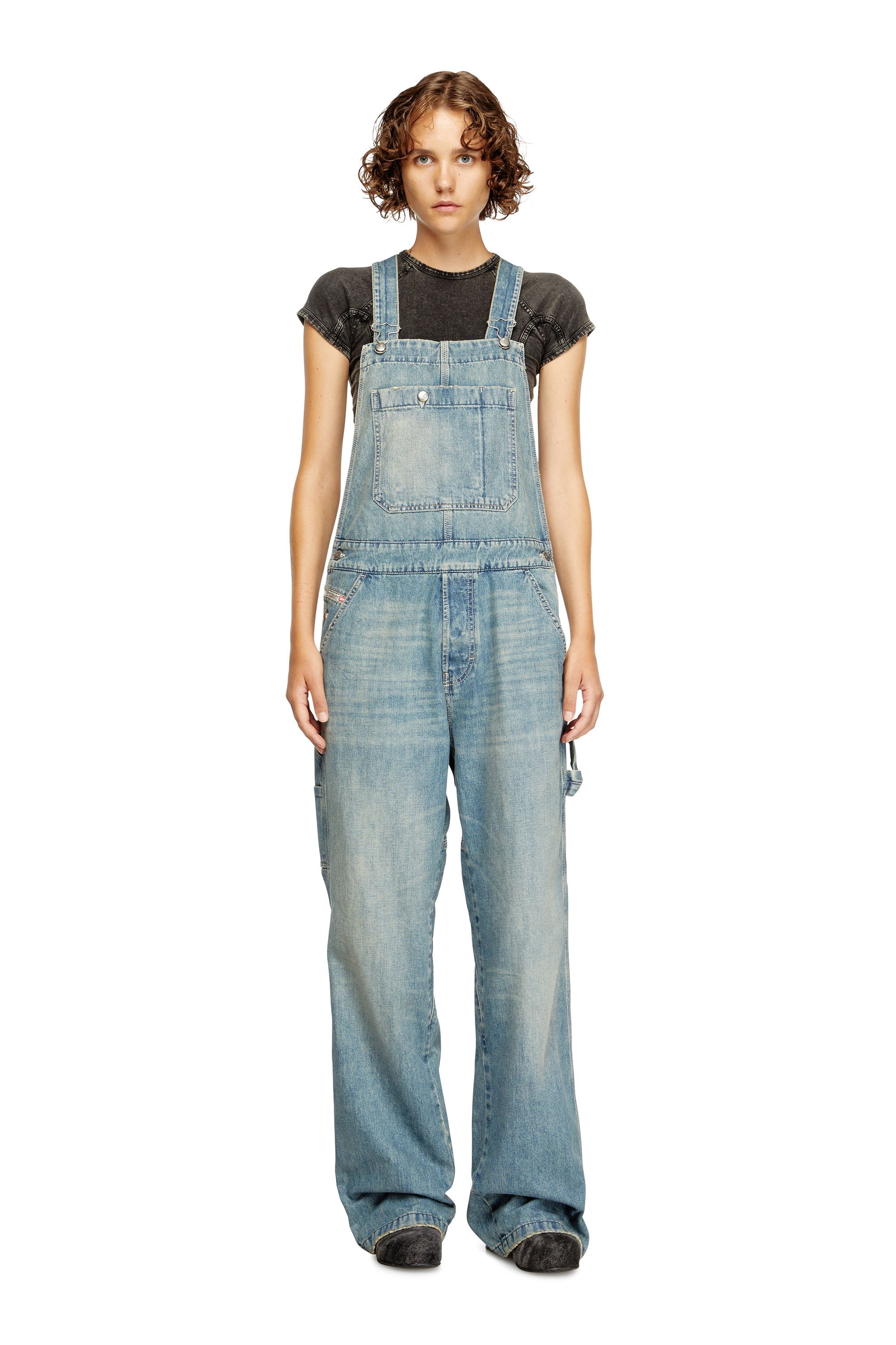 Diesel - D-FRAMU-U, Salopette in denim utility Unisex in Blu - 3