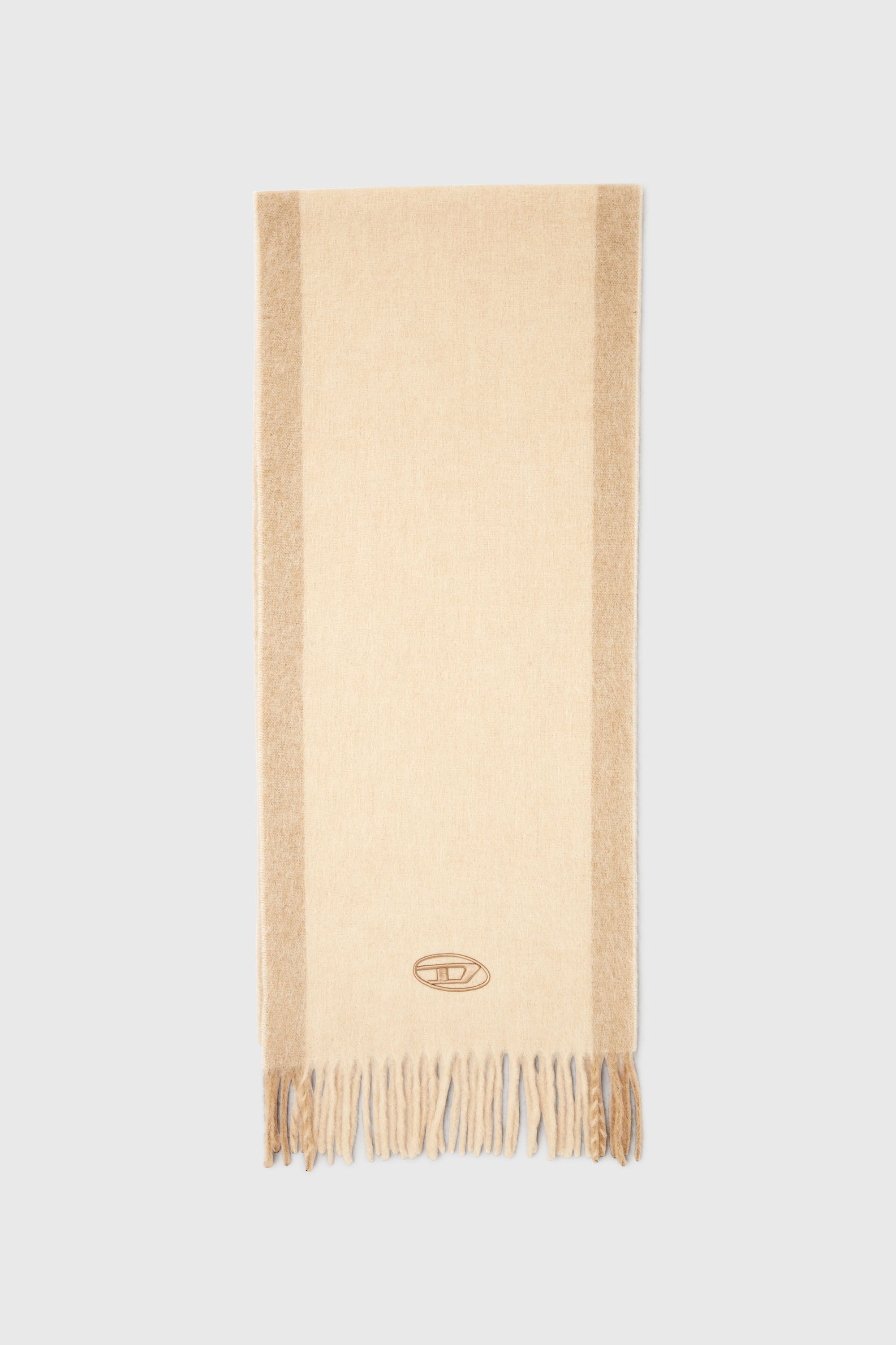 Diesel - S-OLID, Sciarpa in misto lana con righe a contrasto Uomo in Beige - 1