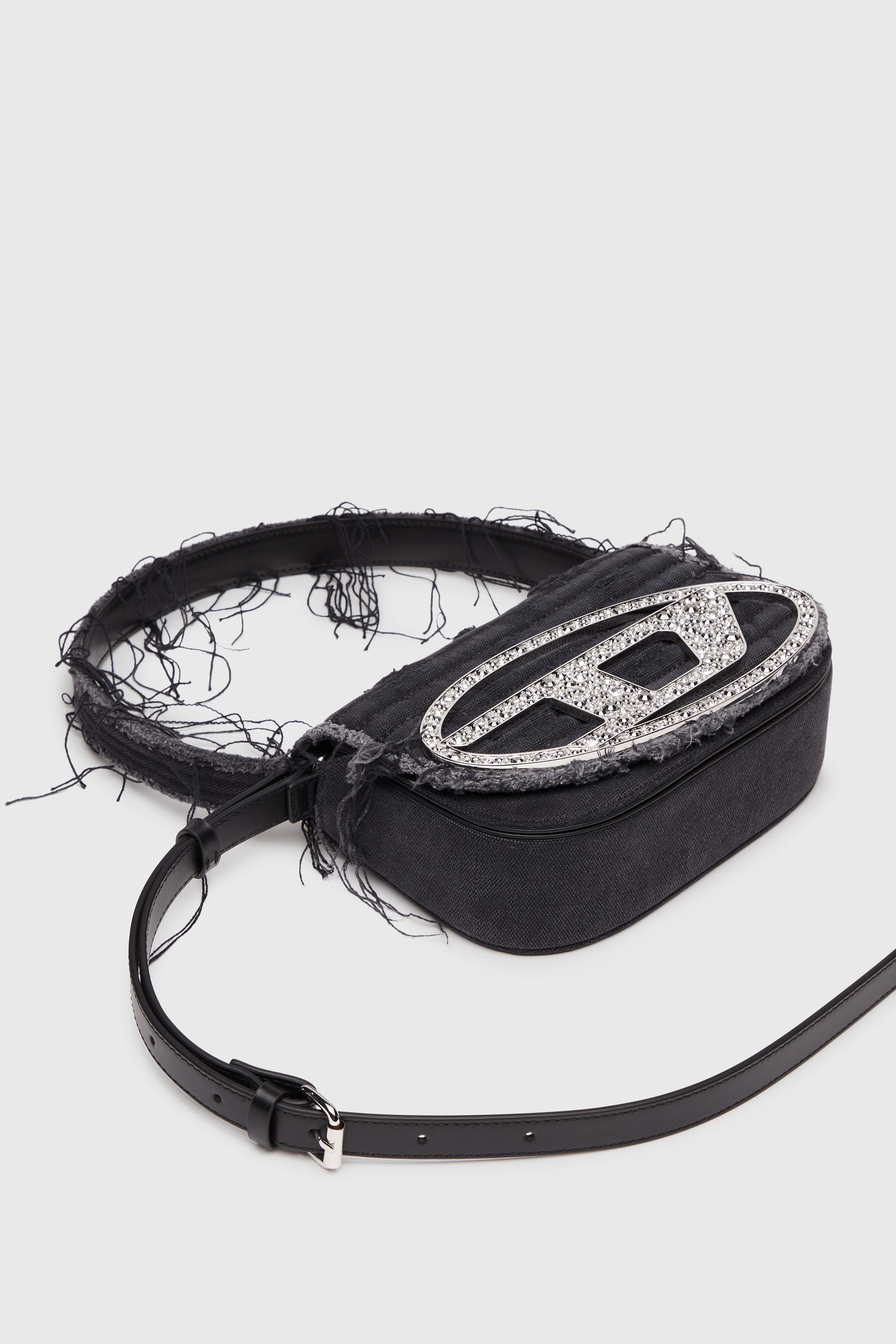 Diesel - 1DR, 1DR-Iconica borsa a spalla in tela e pelle Donna in Nero - 6
