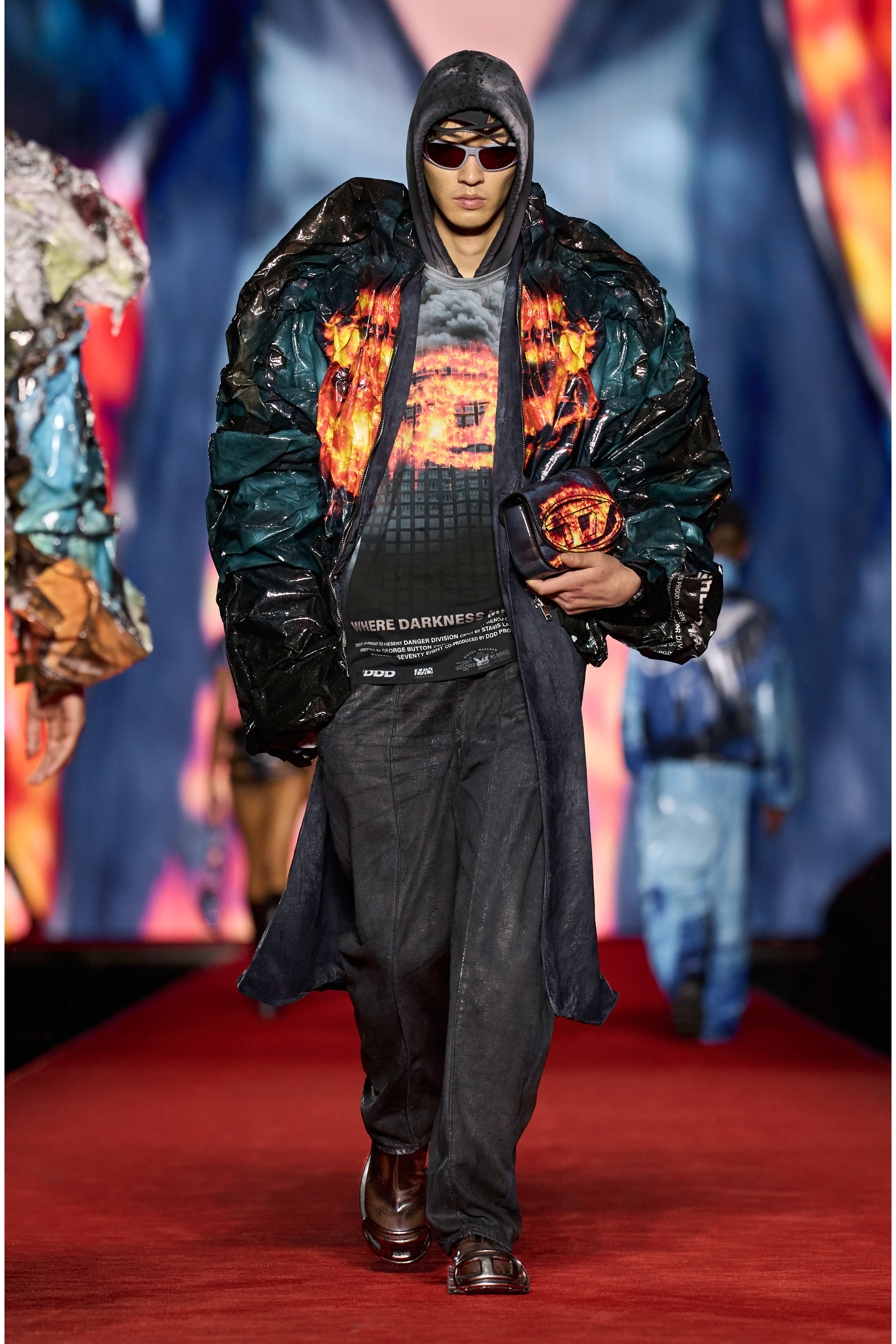 Diesel - 1DR, 1DR-Iconica borsa a spalla con stampa fuoco Donna in Multicolor - 6