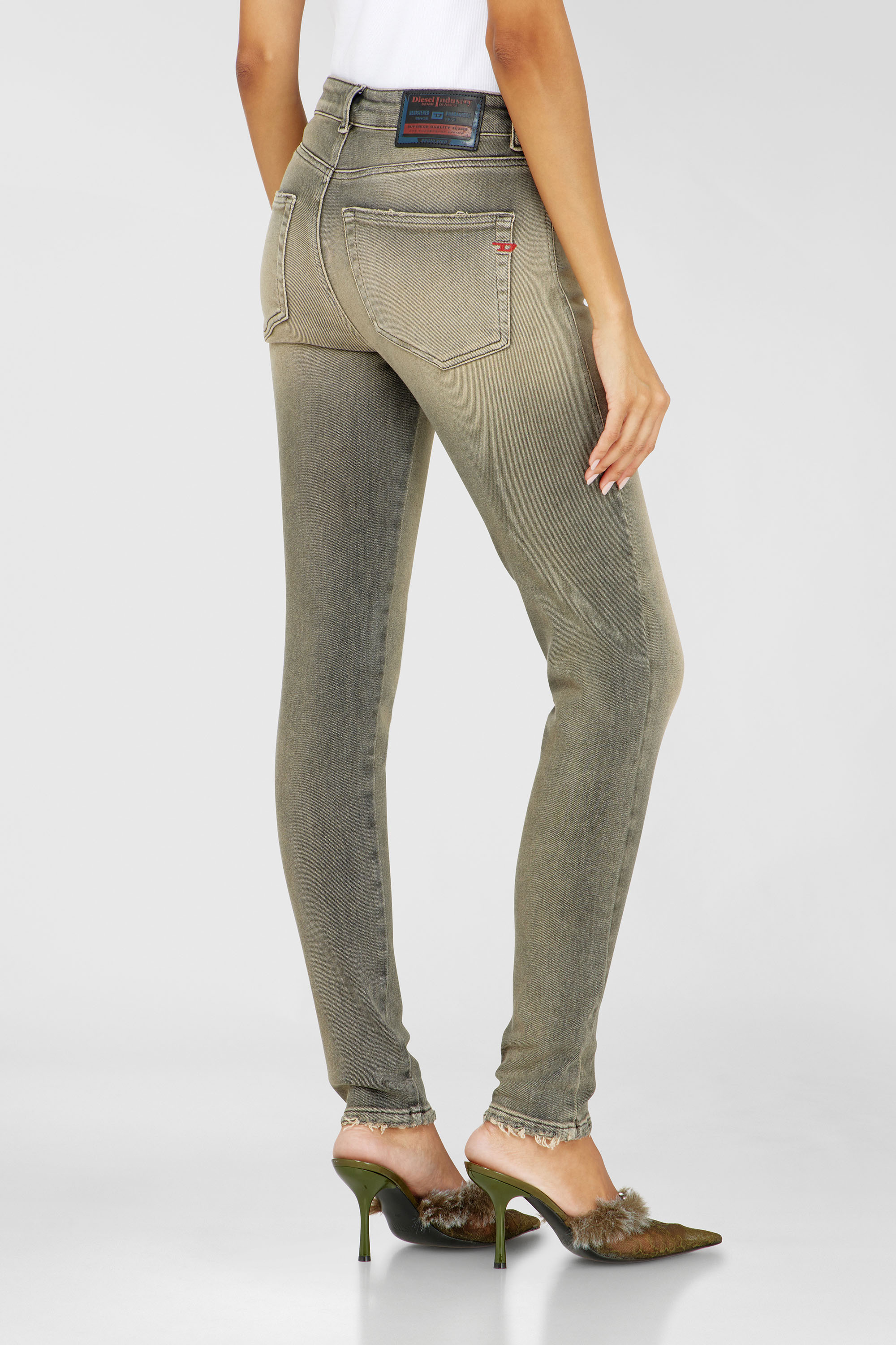 Diesel - Skinny Jeans 2017 Slandy 09P32 Donna, Grigio - Image 5