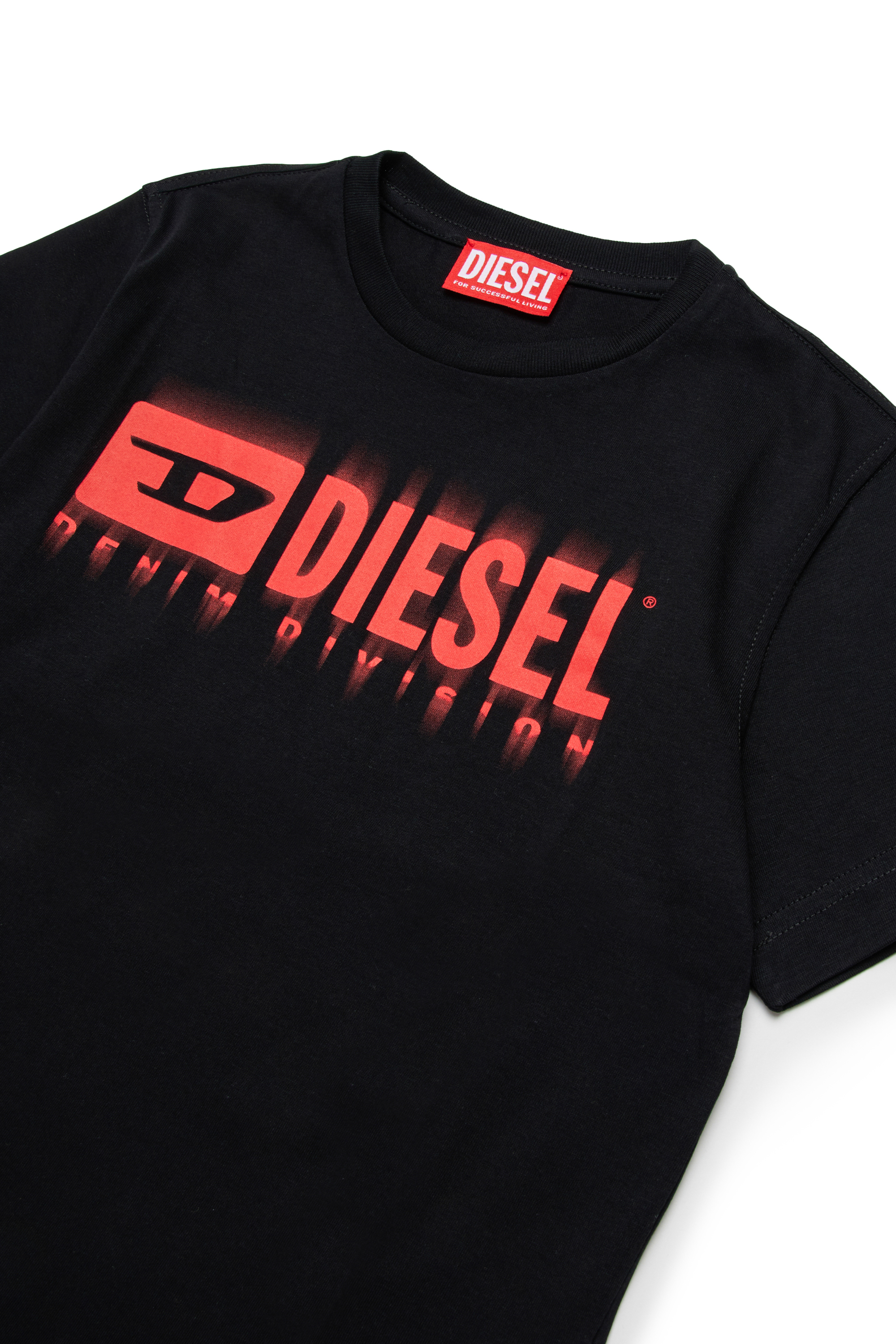 Diesel - TDIEGORL6, T-shirt con logo sbavato Uomo in Nero - 3