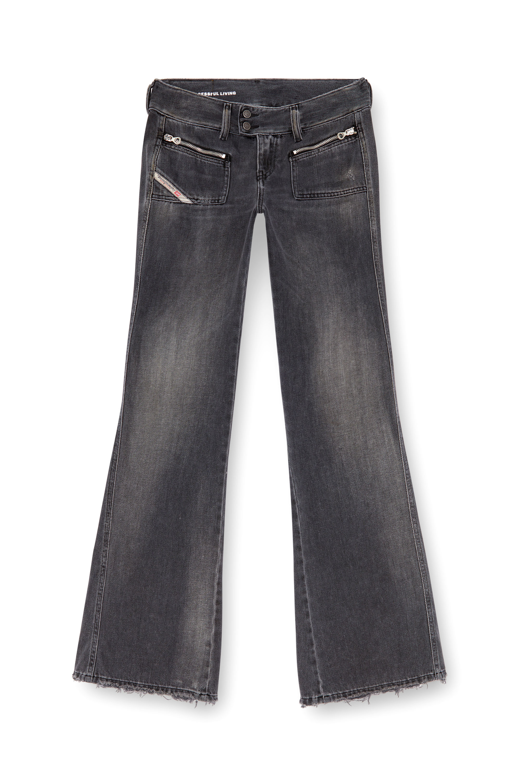 Diesel - Bootcut Jeans D-Hush 09K14 Donna, Nero/Grigio scuro - Image 2