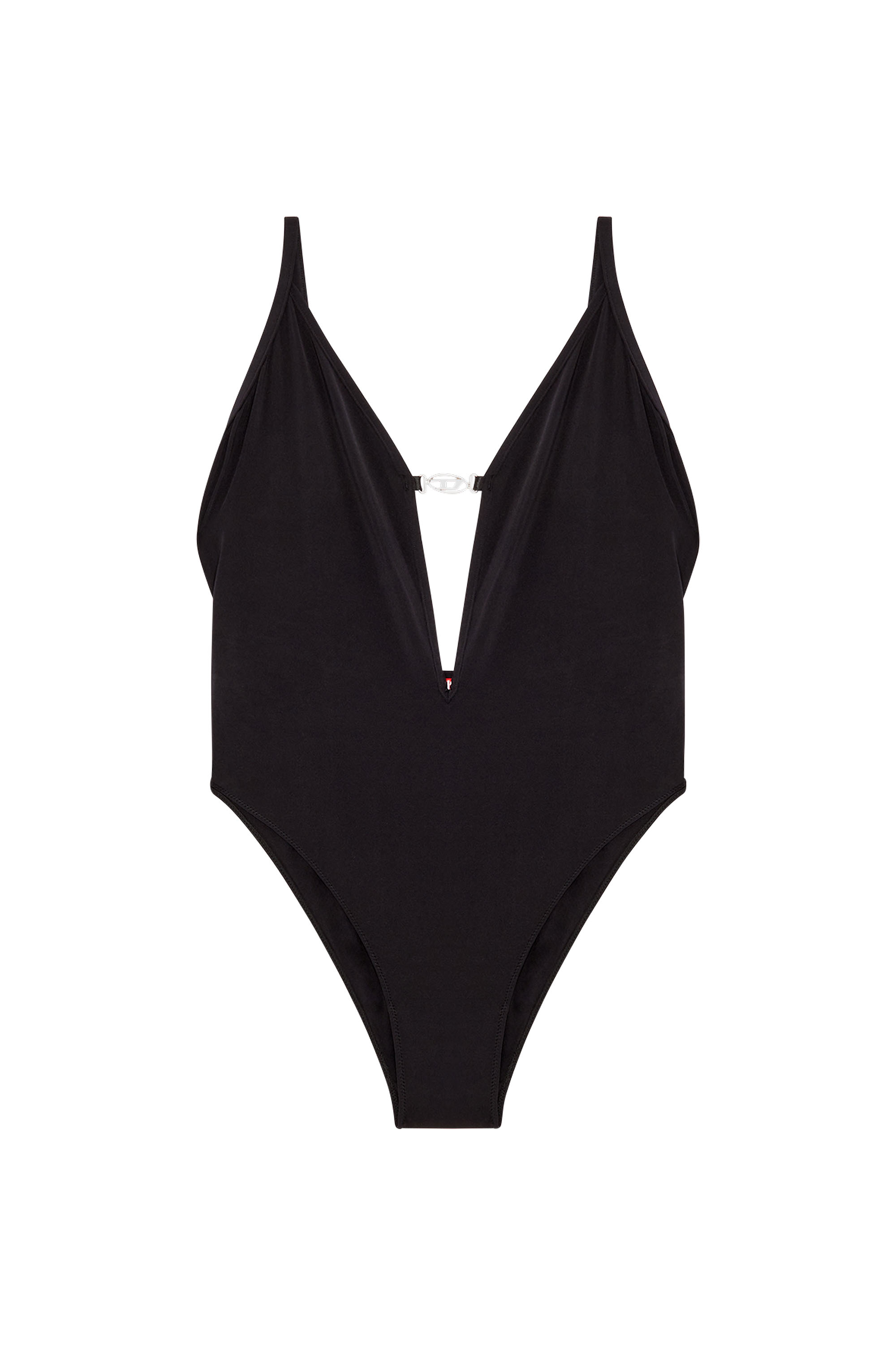 Diesel - UFBY-OVAL-D-BODYSUIT, Body in microfibra con logo Oval D in metallo Donna in Nero - 2