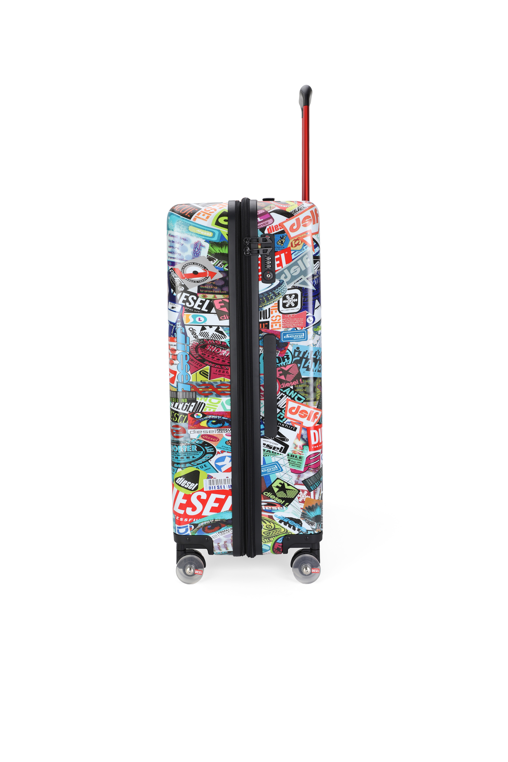 Diesel - DIESEL PC PRINTED TROLLEY-STICKERS- DSL0, Valigia stile sticker taglia L Unisex in Multicolor - 4