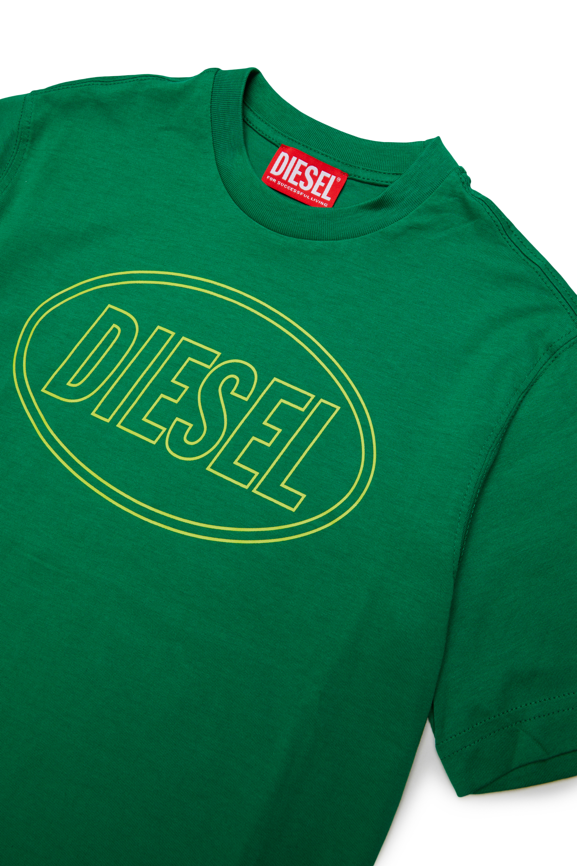 Diesel - TCIRCLE OVER, T-shirt in cotone con stampa Diesel Uomo in Verde - 3
