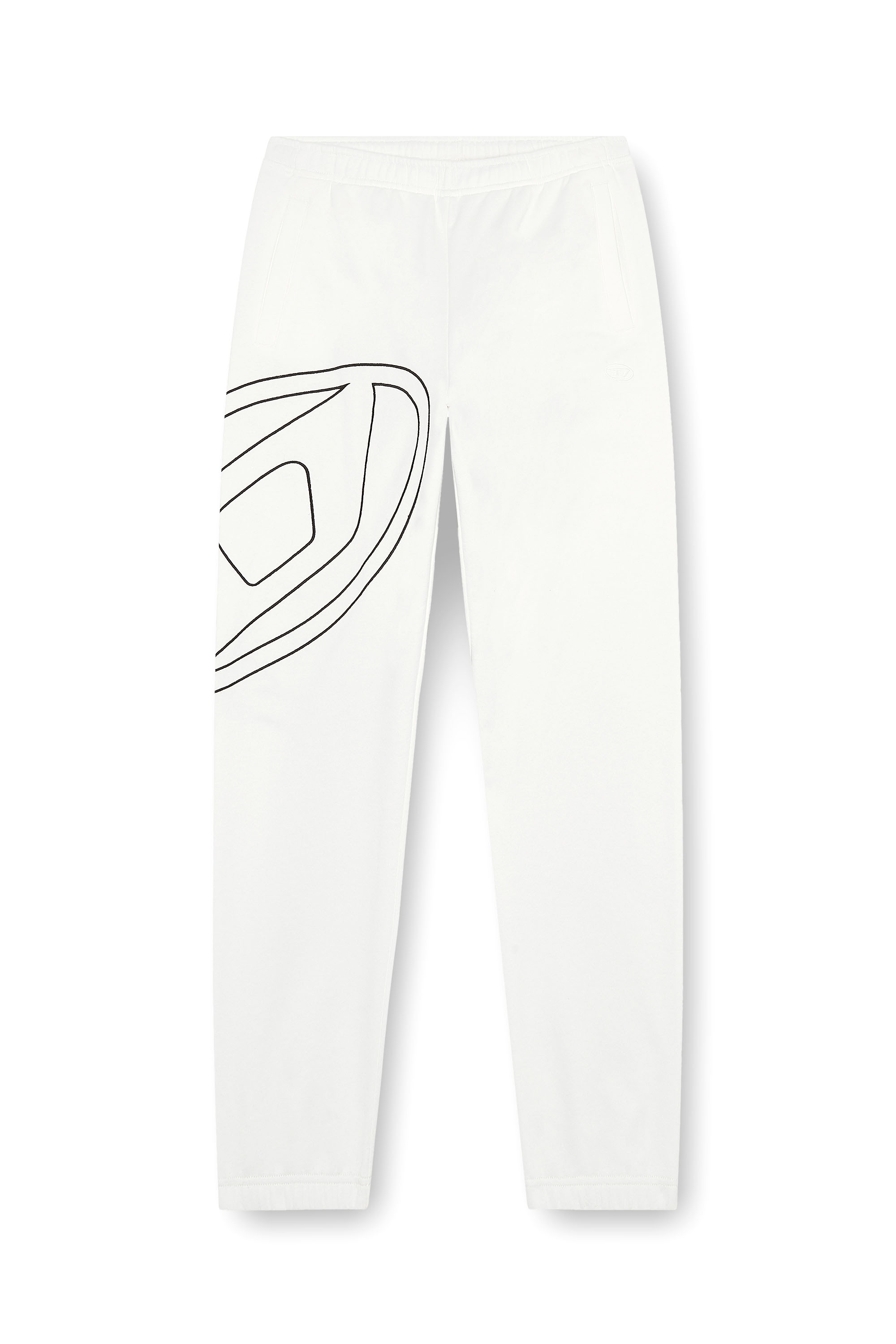 P-MARKY-MEGOVAL-D, Bianco Diesel - P-MARKY-MEGOVAL-D, Pantaloni sportivi con maxi logo oval D Uomo in Bianco - 2