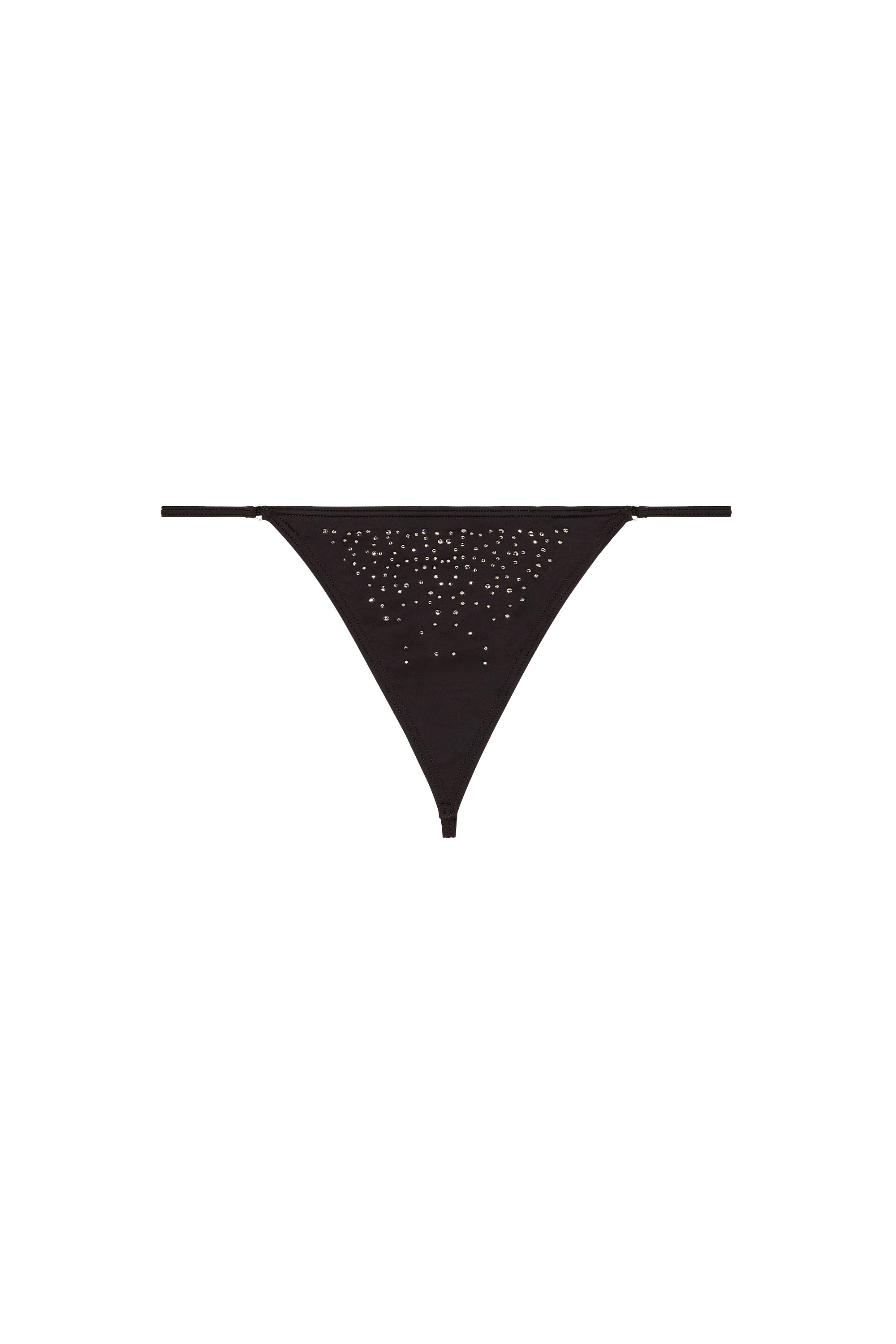 Diesel - D-STRING-DNM, Perizoma in microfibra con cristalli Donna in Nero - 4