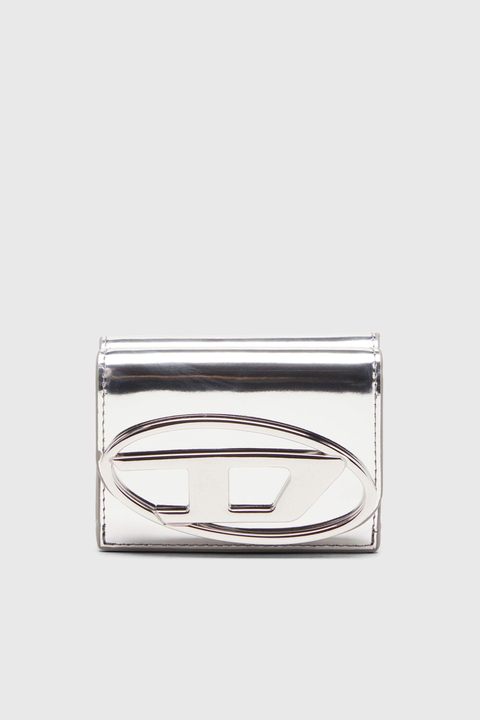 Diesel - 1DR TRI FOLD COIN XS II, Portafoglio trifold in pelle specchiata Donna in Argento - 1