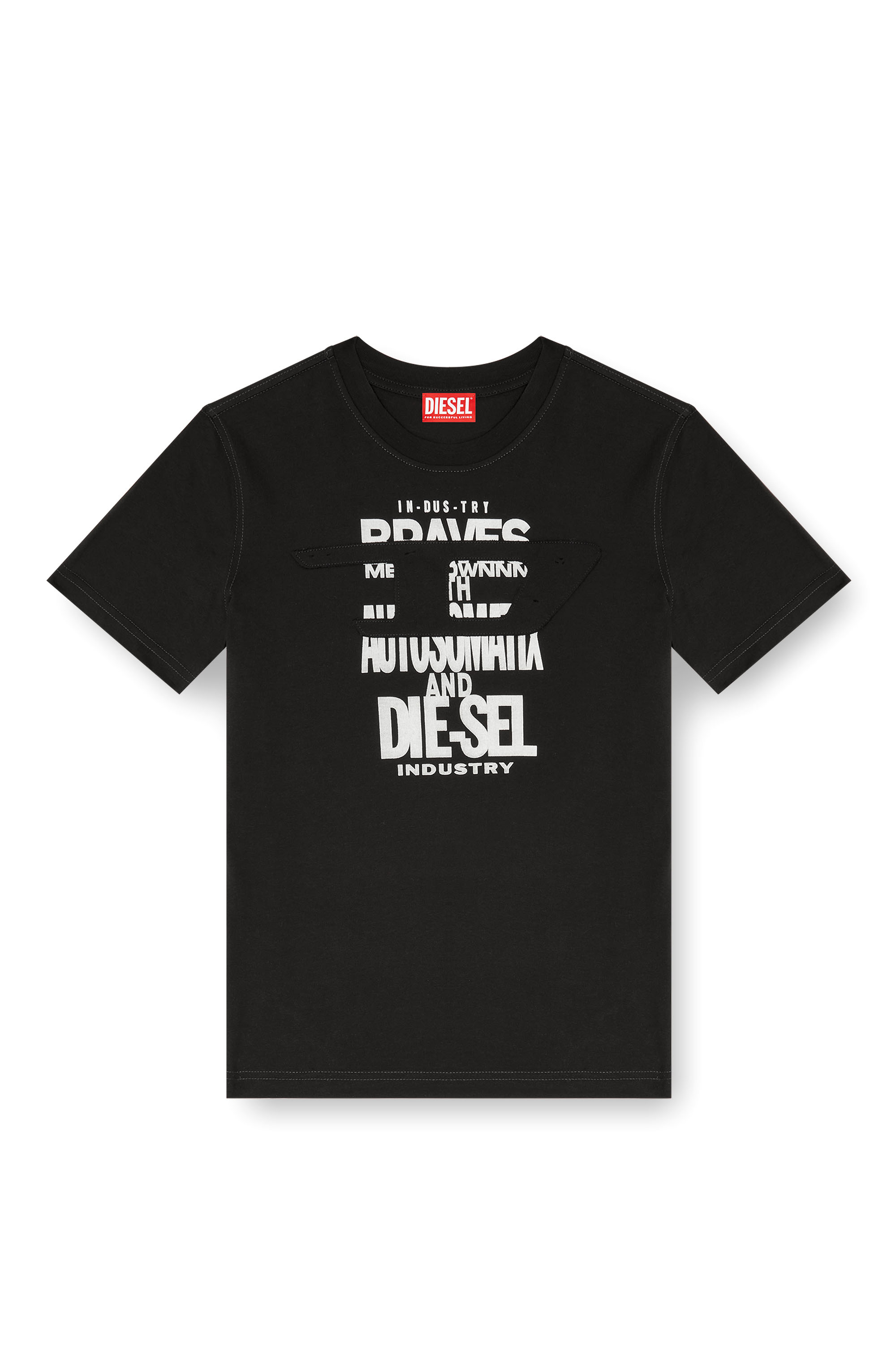 Diesel - T-REG-ZAL-V2, T-shirt in cotone con stampa grafica Donna in Nero - 3