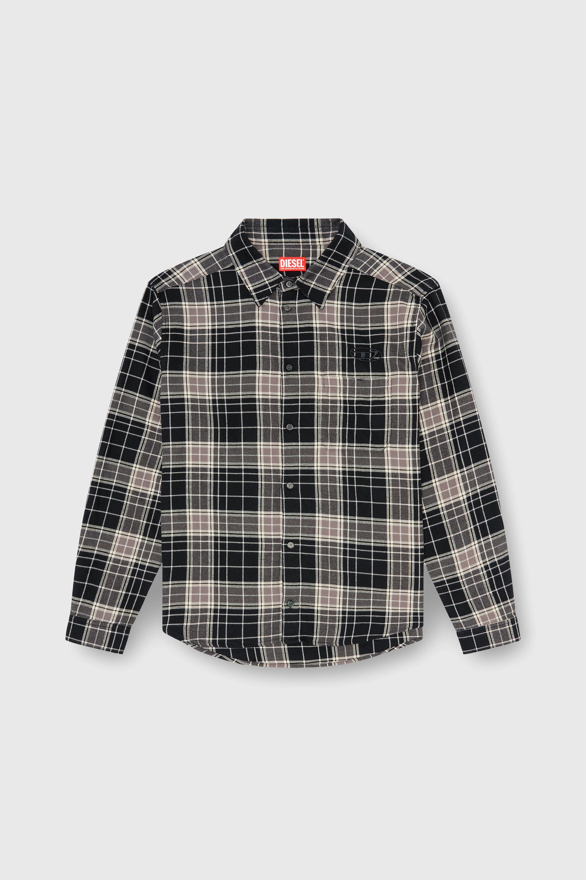 Diesel - S-SIMPLY-HNBI, Camicia in flanella a quadri effetto distressed Uomo in Multicolor - 2