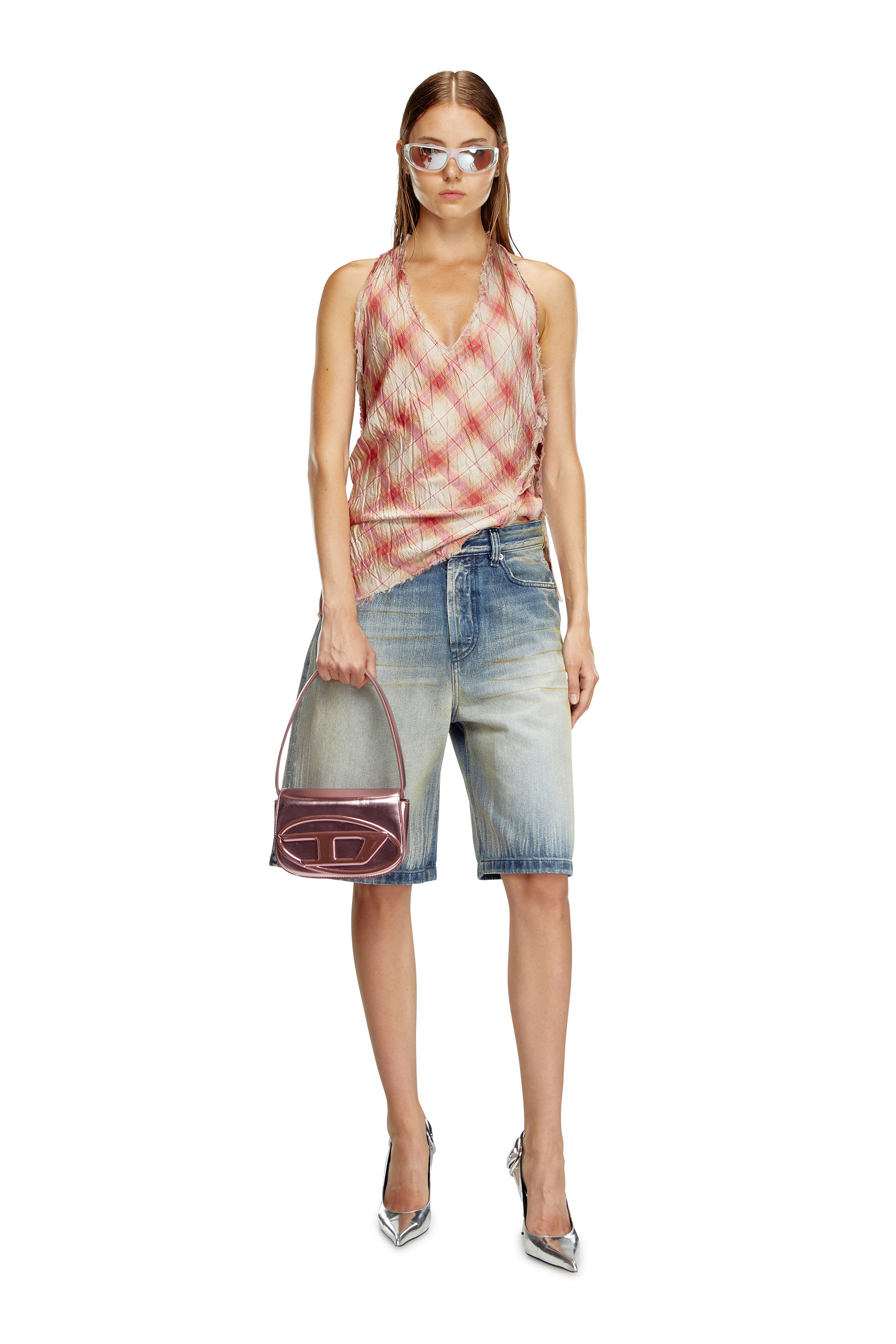 Diesel - 1DR, 1DR-Iconica borsa a spalla in pelle specchiata Donna in Rosa - 6